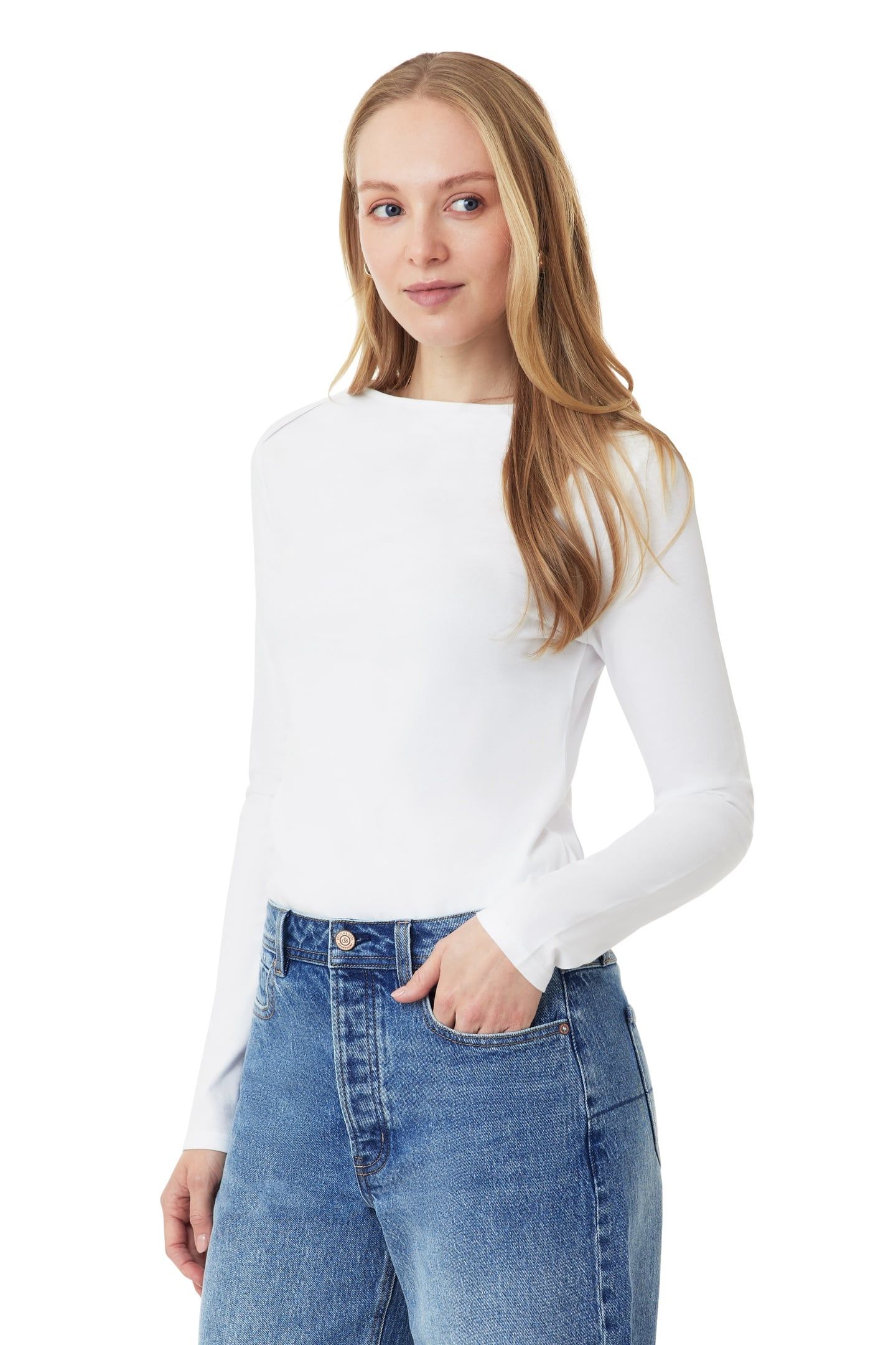 BOAT NECK TOP BRIGHT WHITE 2