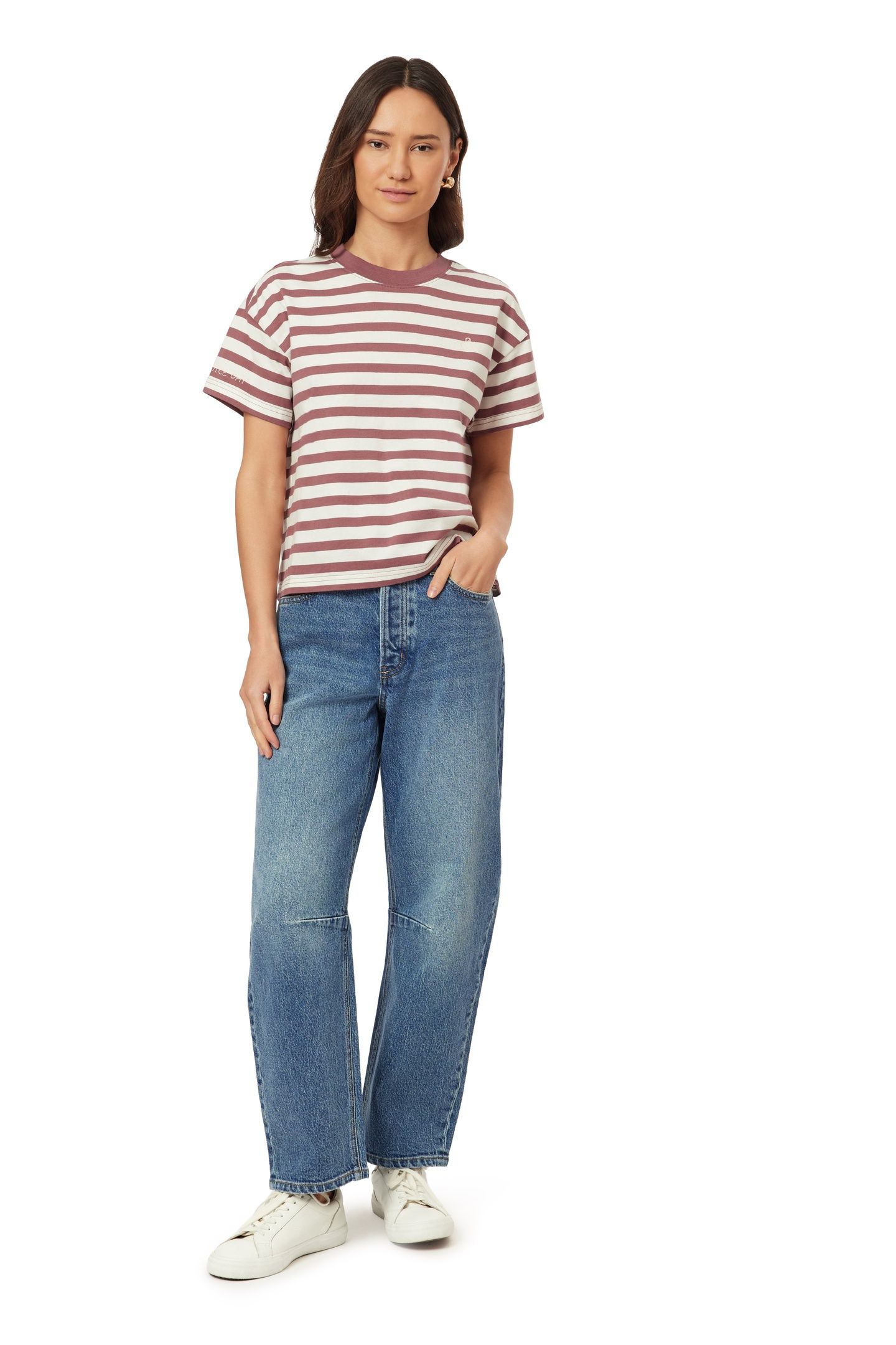 BOXY CROP TEE ROSE BROWN/SUGAR SWIZZLE 4