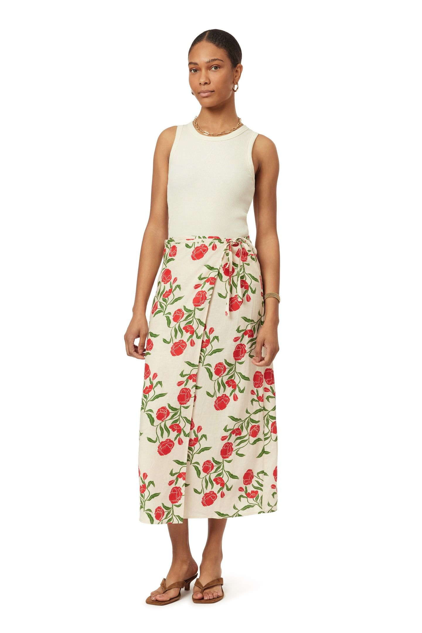 WRAP SKIRT WHITECAP GRAY ALLOVER FLORAL 2