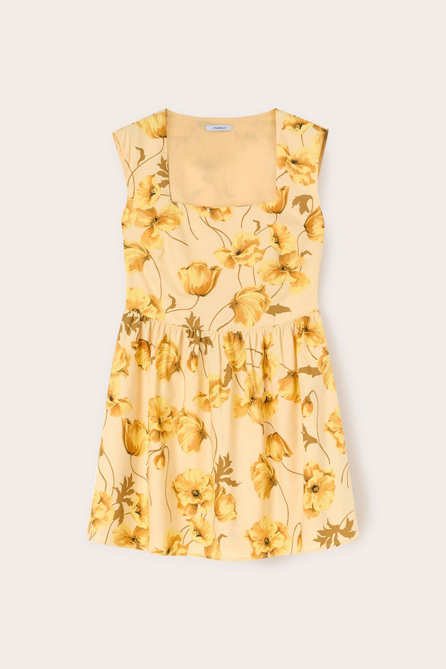 MINI DRESS IN FLORAL PATTERN POPLIN YELLOW 4