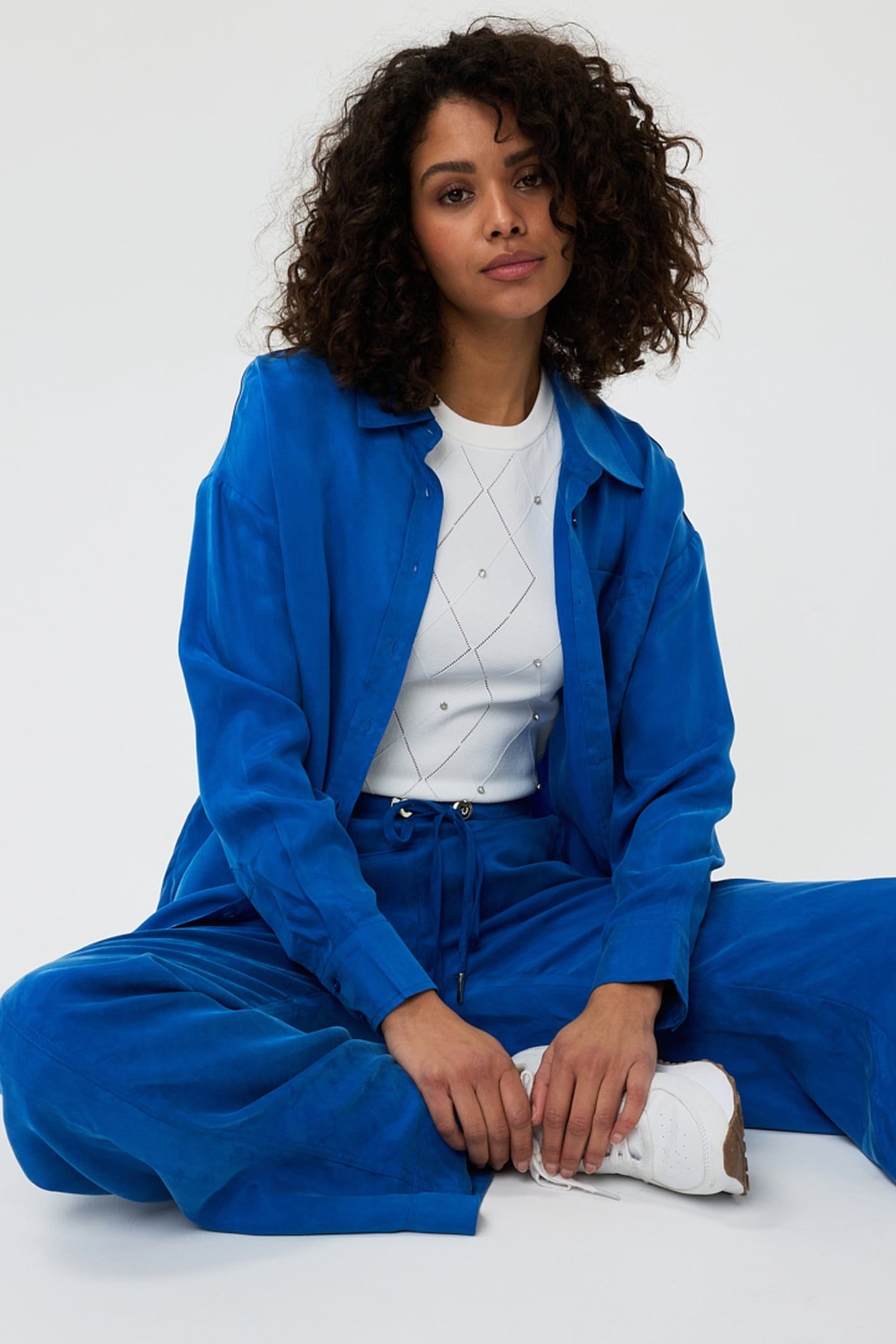 BLOUSE OVERSIZED CUPRO BLUE 1