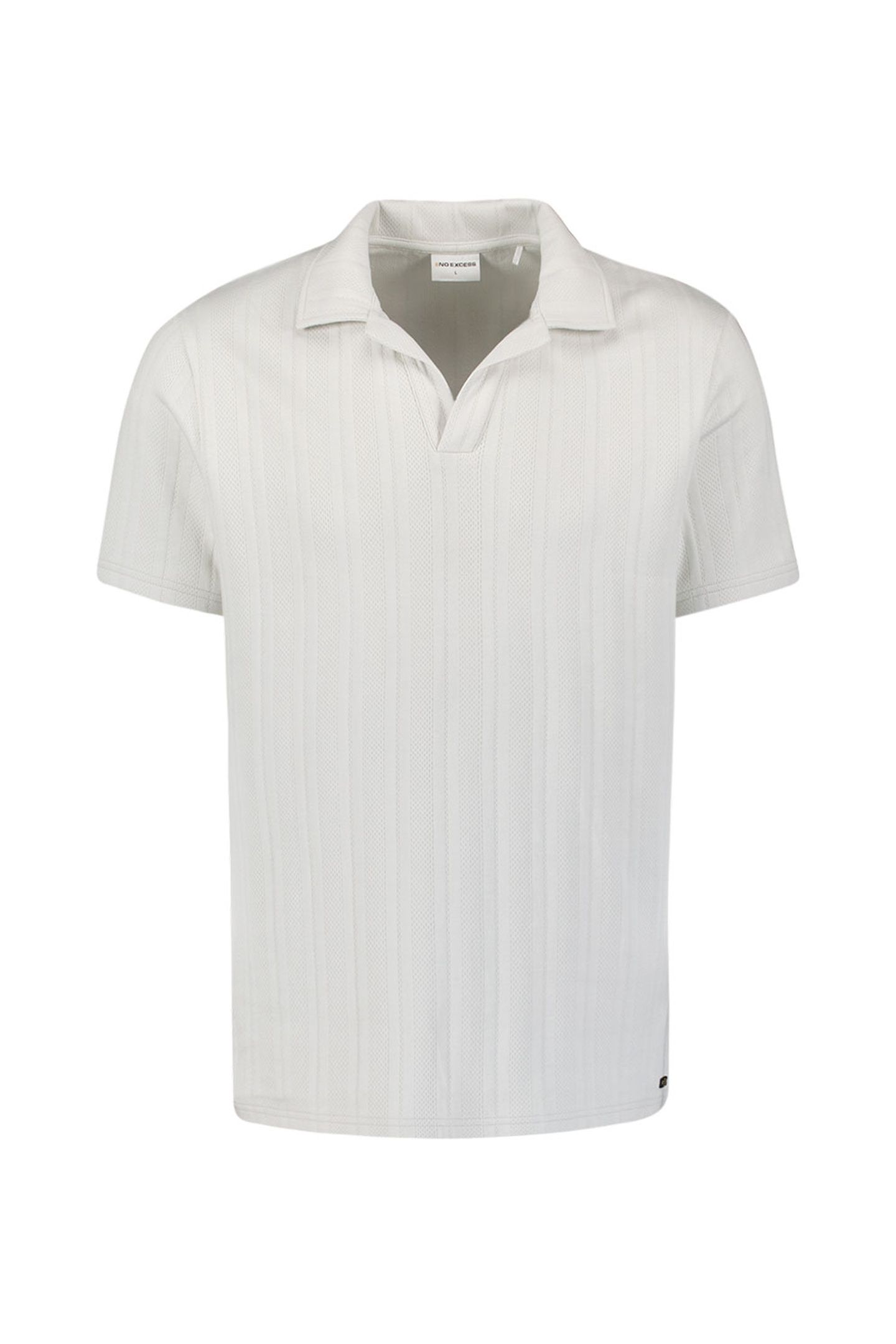 POLO REVERS SOLID VERTICAL JACQUARD STRIPES CHALK 2