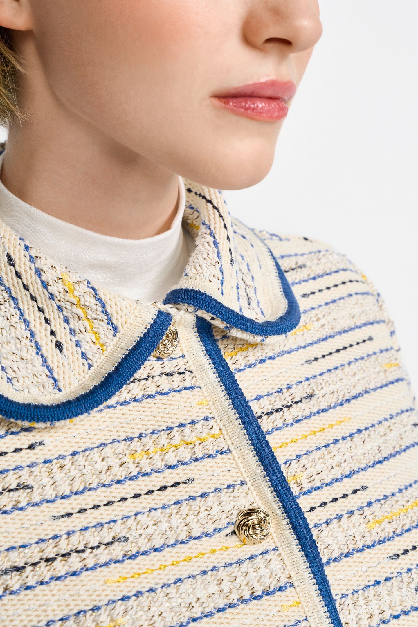 BOUCLÉ JACKET WITH TAPE VINTAGE BLUE 4