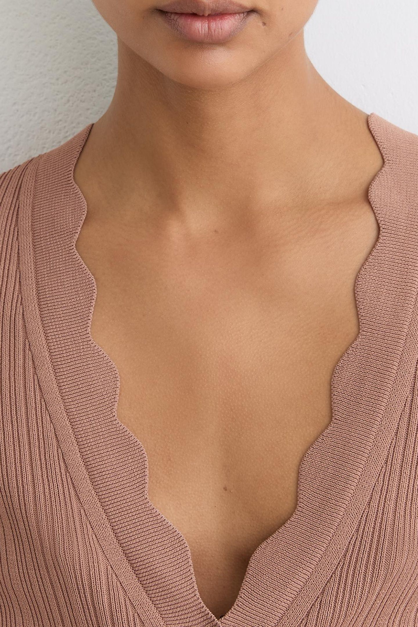 SCALLOP DETAIL CARDIGAN PINK 6