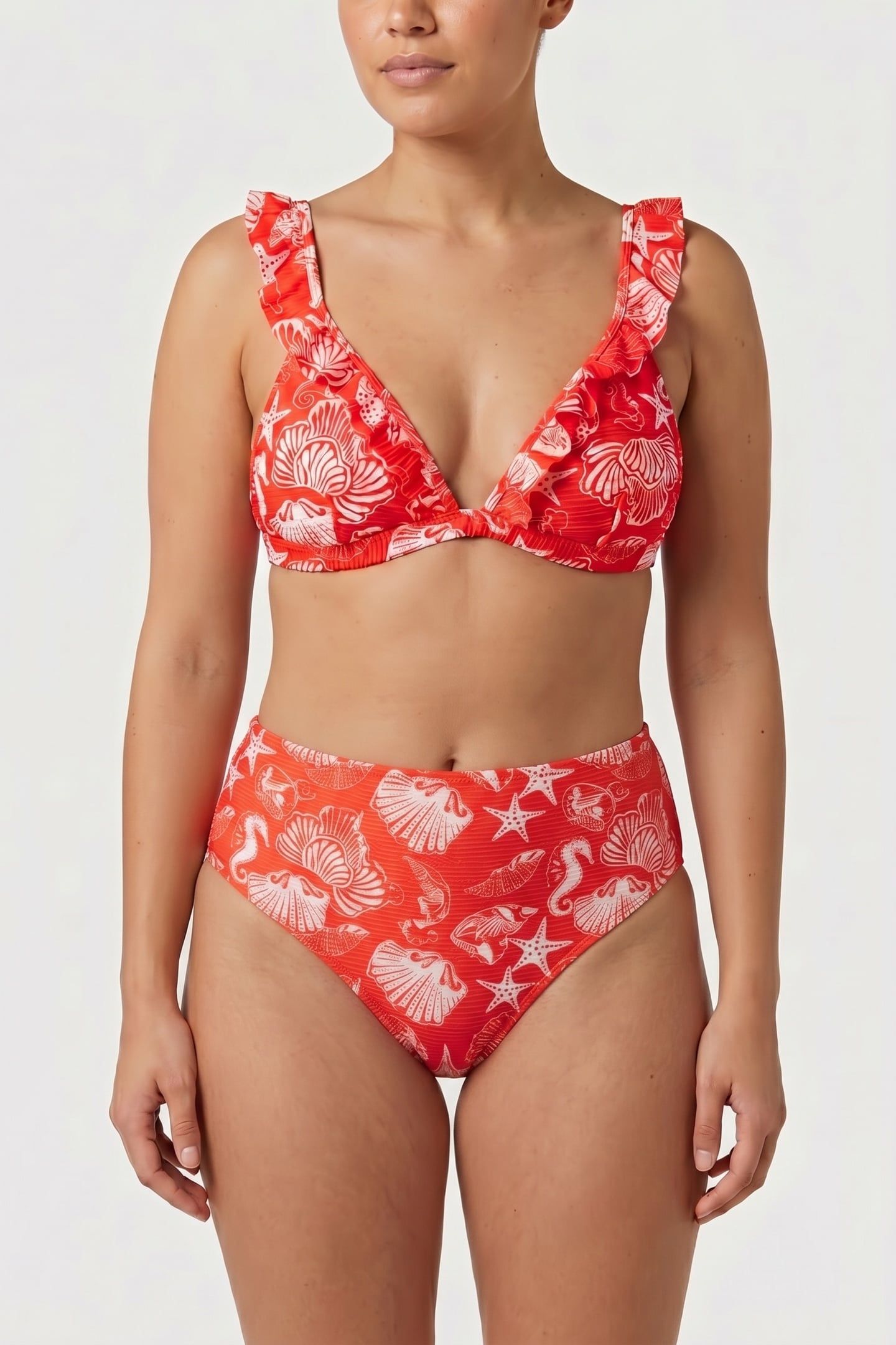 BOBBY BIKINI TOP BEACH DAY RED HIBISCUS BEACH DAY 1