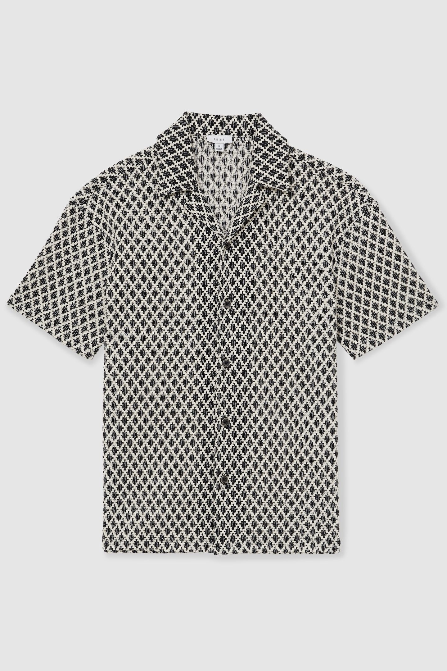 SS GEO CROCHET CUBAN SHIRT NAVY/WHITE 3