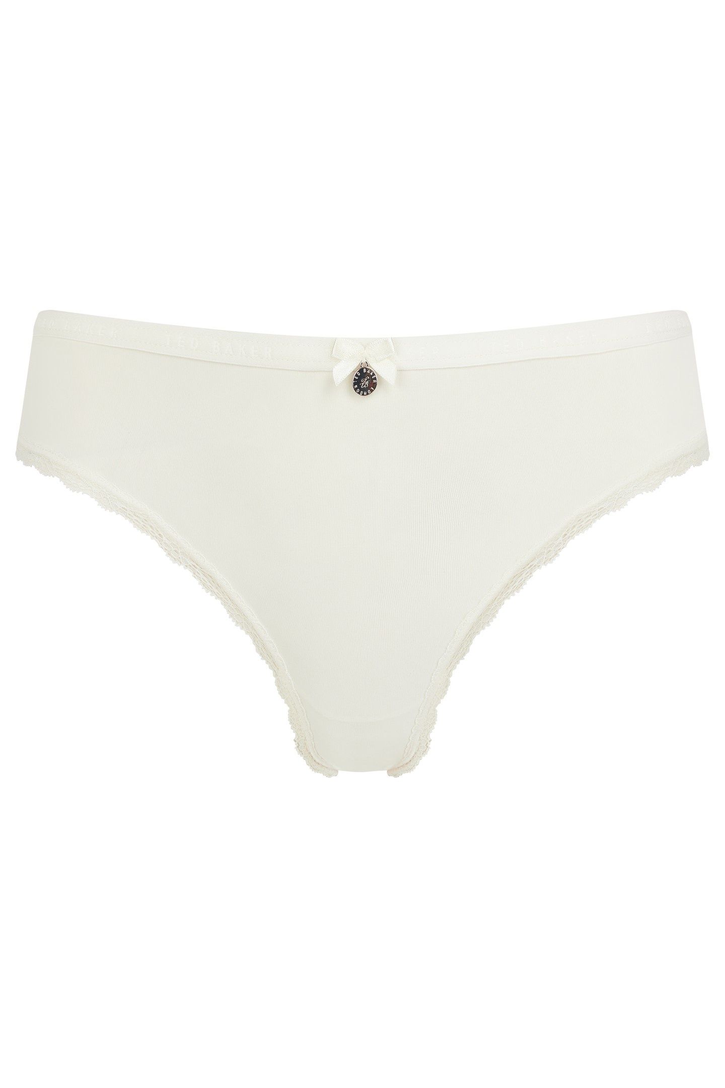 ZARIA 3PK SOLID BRIEF WITH LACE TRIM JET BLACK/EGRET/AZALEA 2