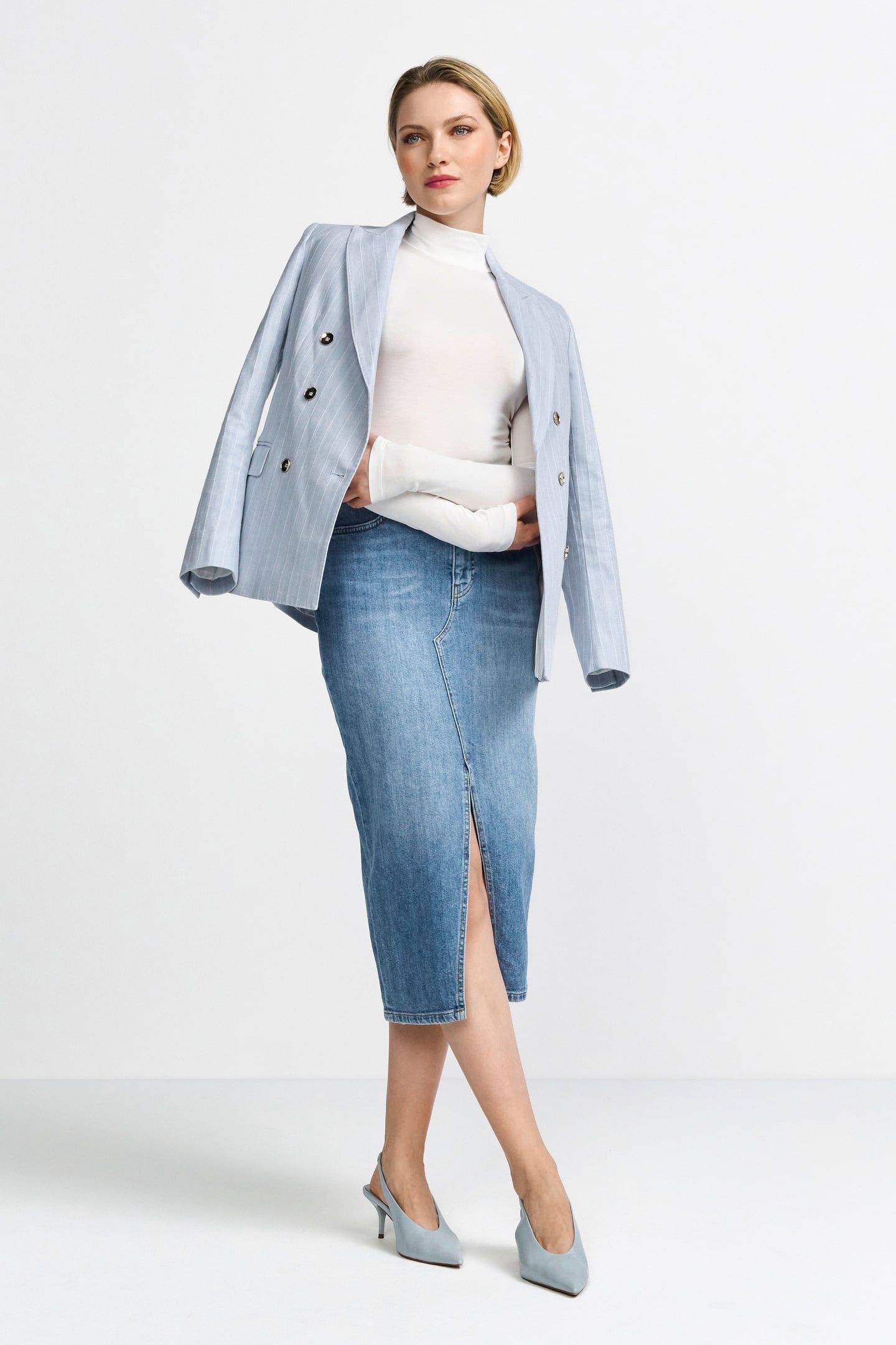 BLUE DENIM SKIRT DENIM BLUE 1