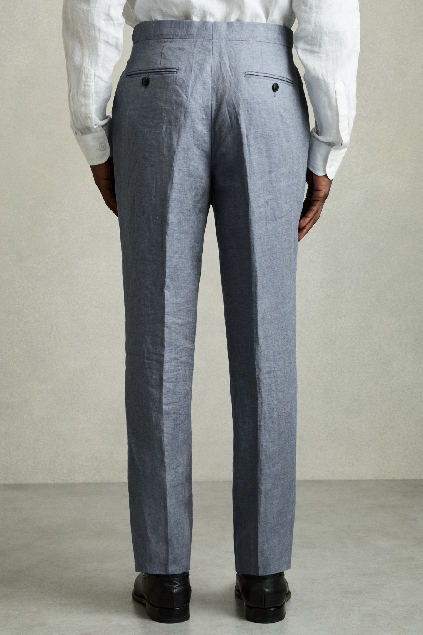 LINEN SLIM MIXER TROUSER AIRFORCE BLUE 3