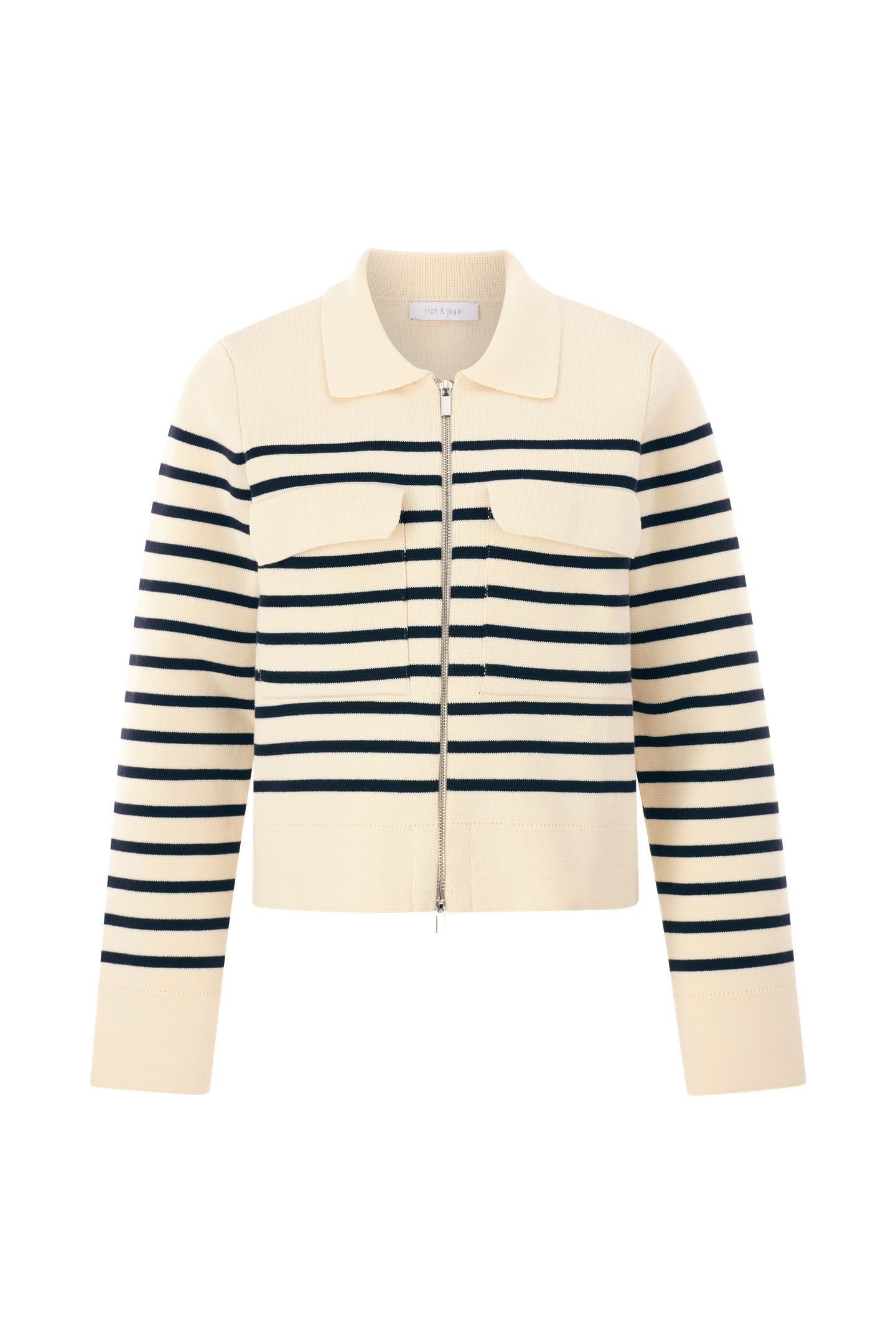 STRIPED KNIT JACKET PEARL WHITE 4