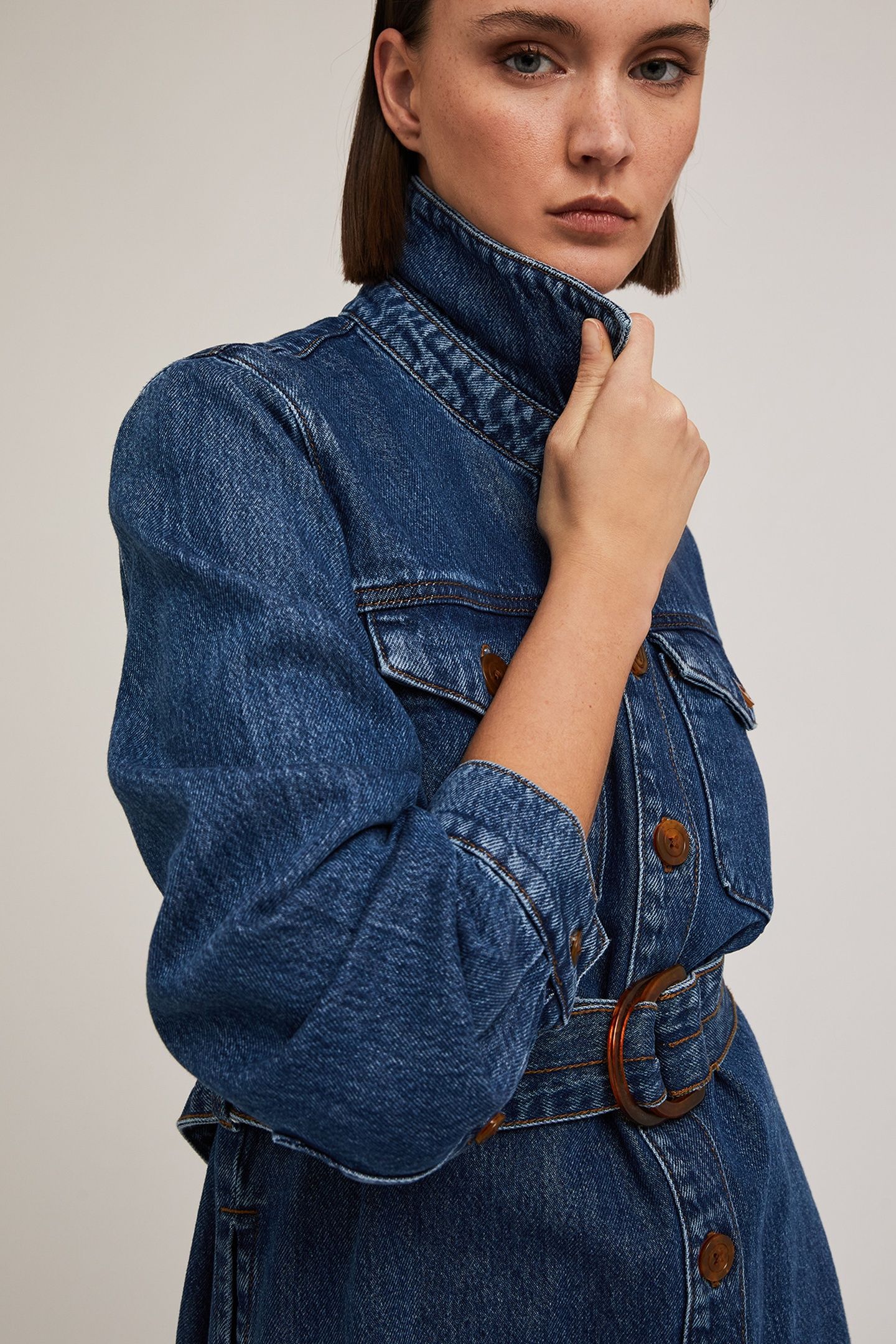 LYOCELL BLEND DENIM SAHARAN JACKET BLUE 3