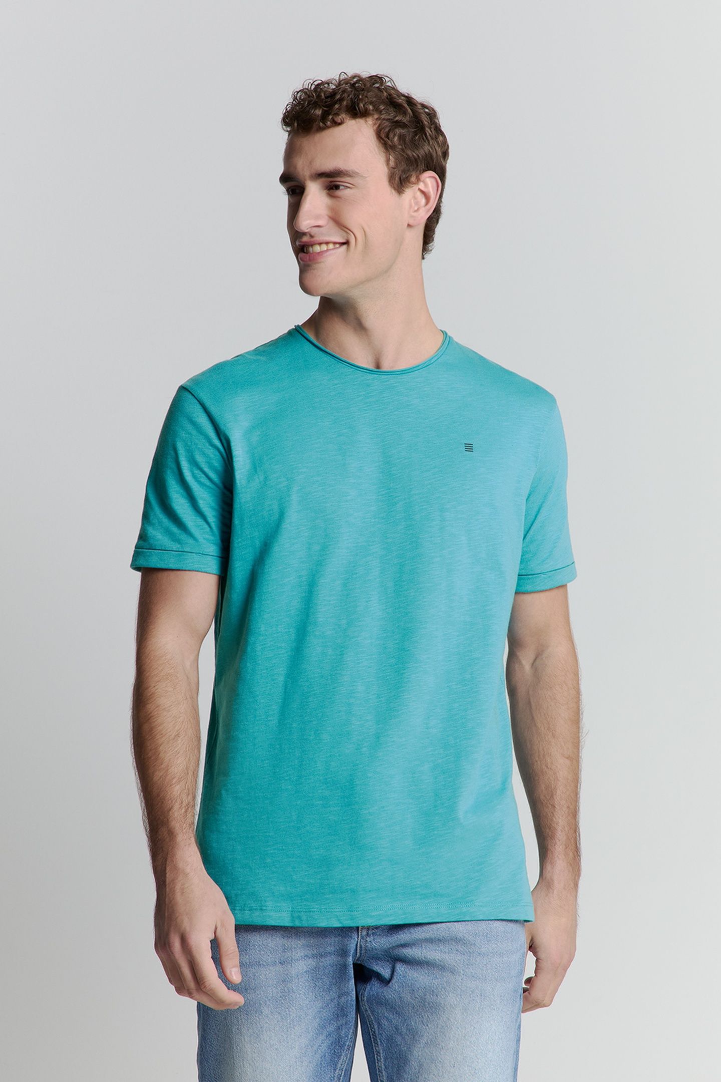 T-SHIRT CREWNECK SLUB SEABLUE 1