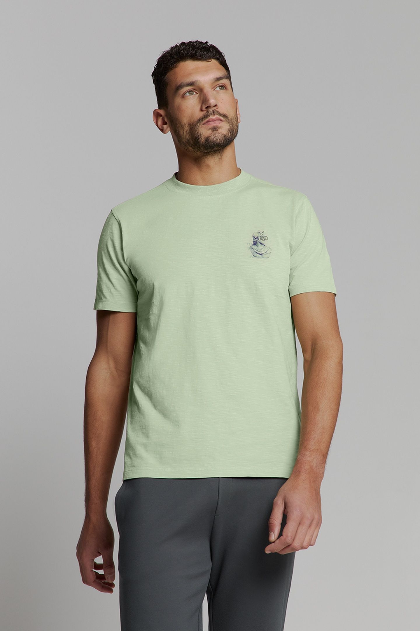 T-SHIRT CREWNECK SLUB PLACED PRINTS MINT 1