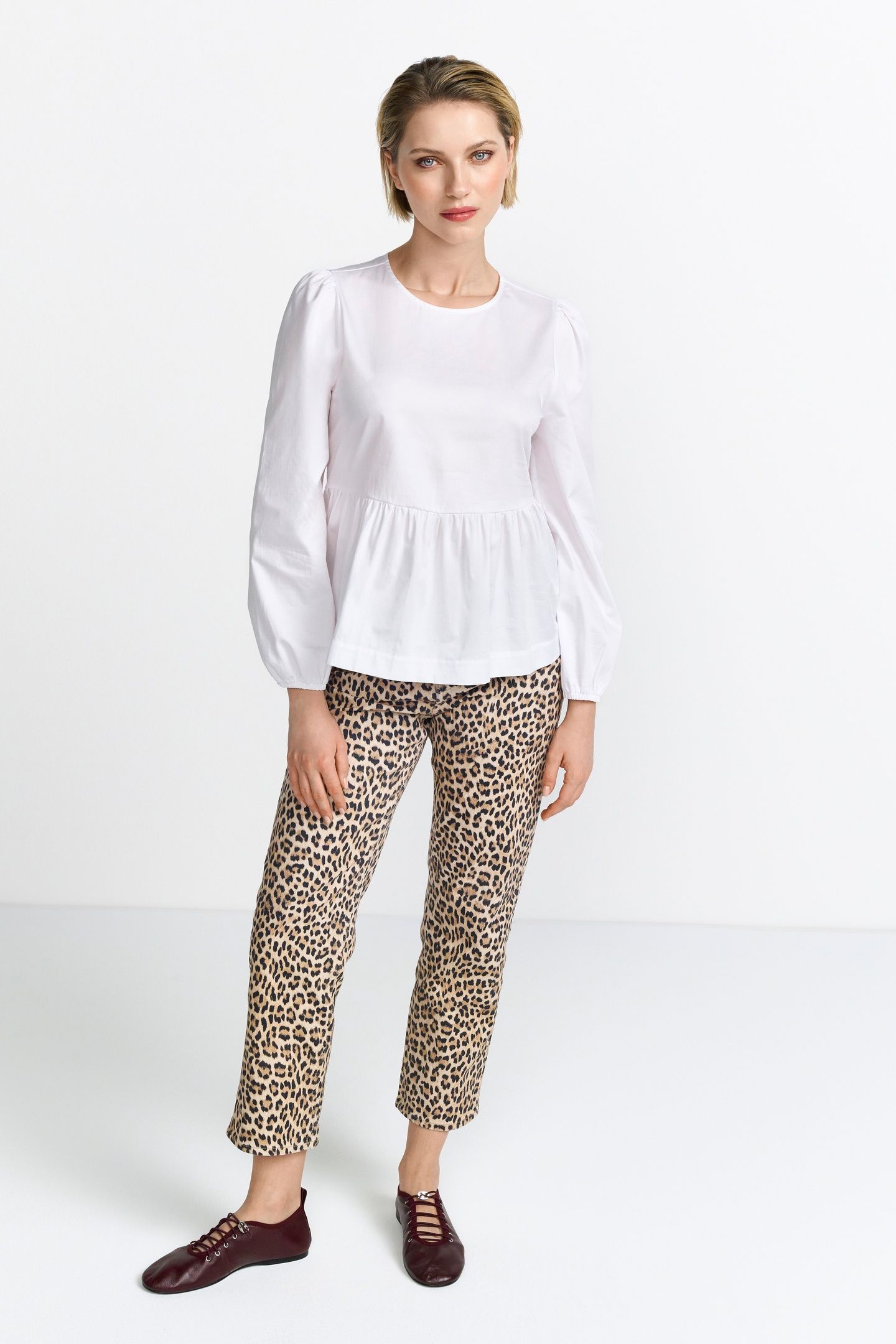 COTTON BLOUSE WITH PEPLUM SUSTAINABLE WHITE 1