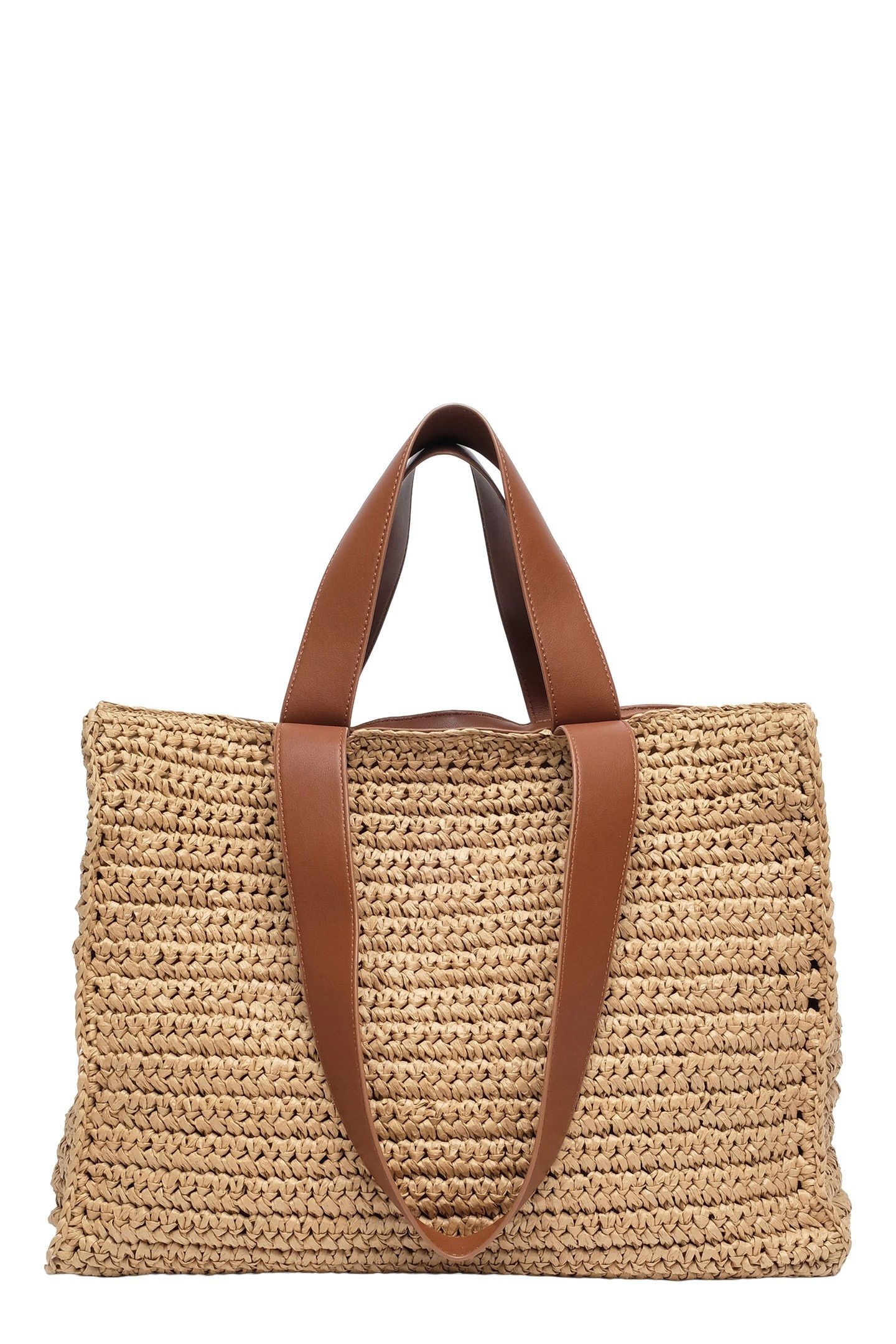 SHOPPER RAFFIA LIGHT BROWN 1