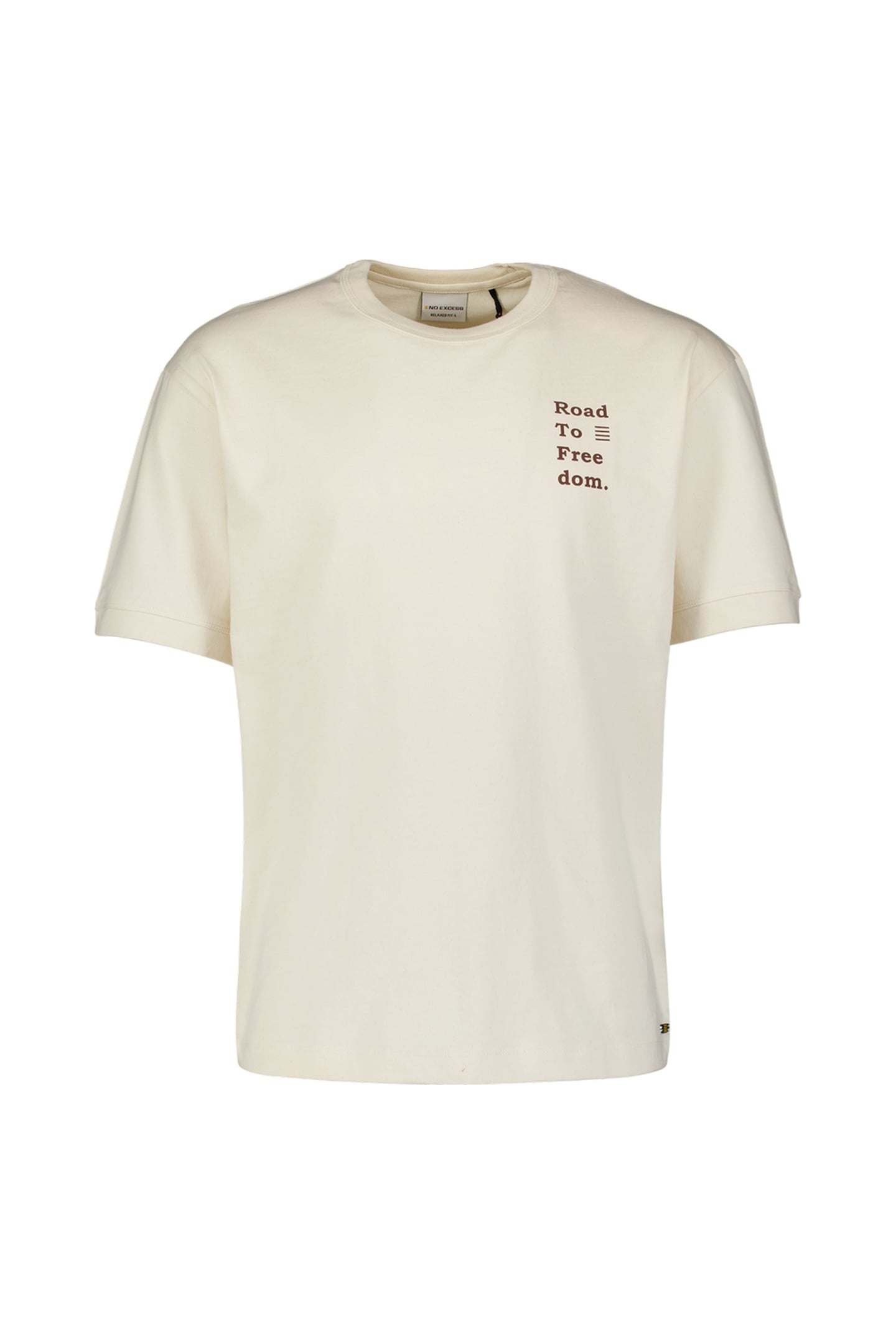 T-SHIRT CREWNECK MELANGE PLACED PRINT OFFWHITE 4