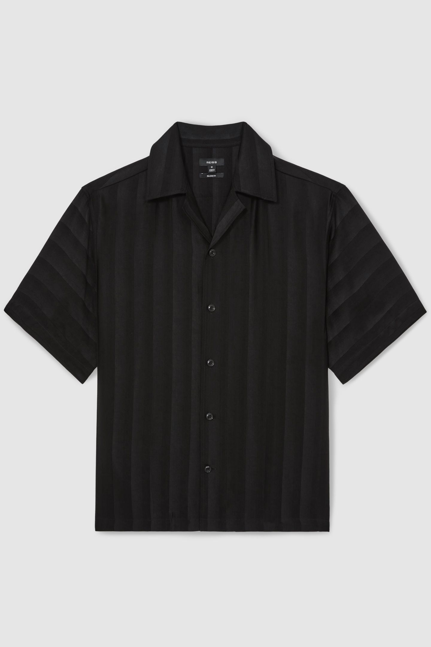 SS STRIPE JACQUARD CUBAN SHIRT BLACK 5