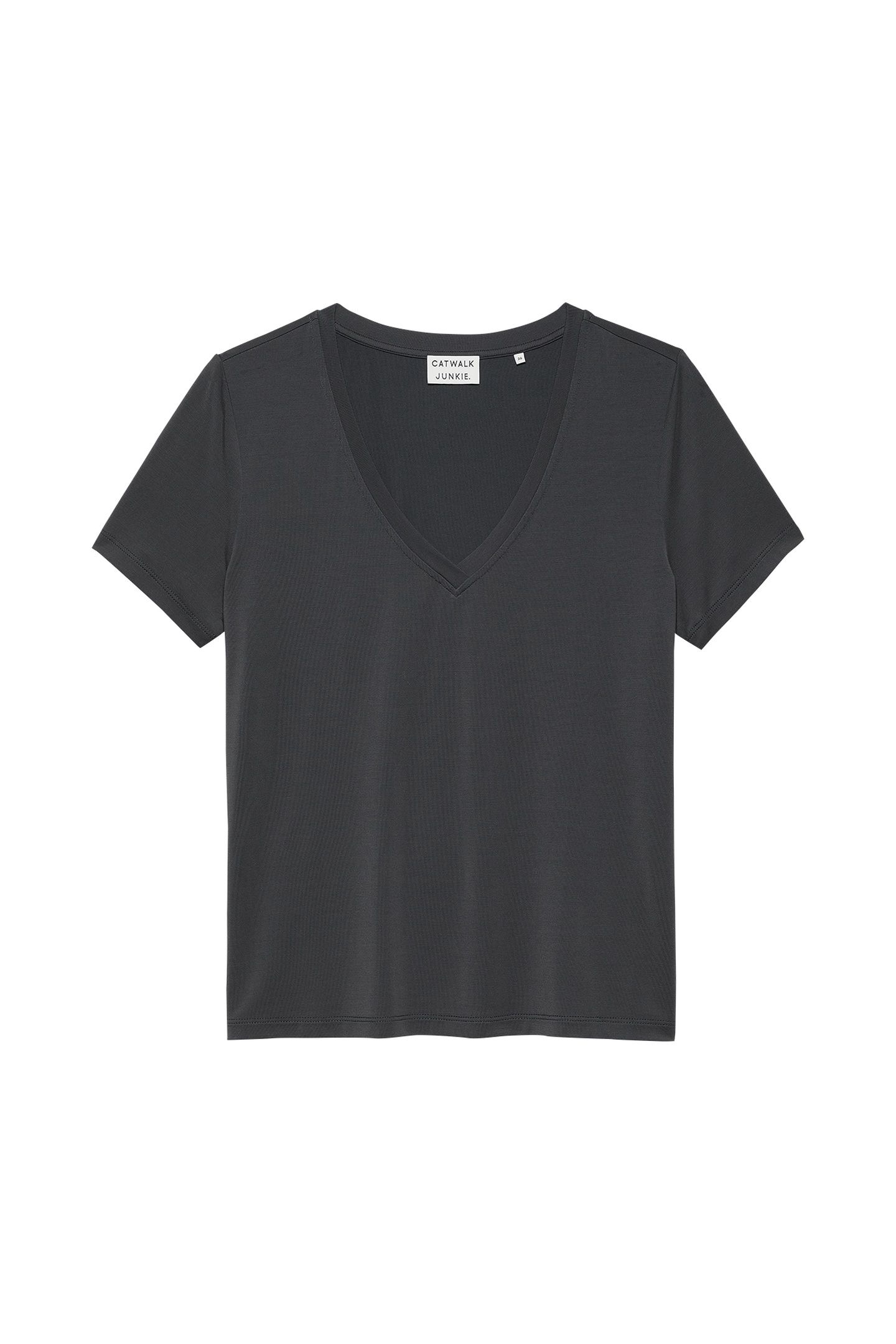 TSHIRT WITH VNECK DARK GREY 4