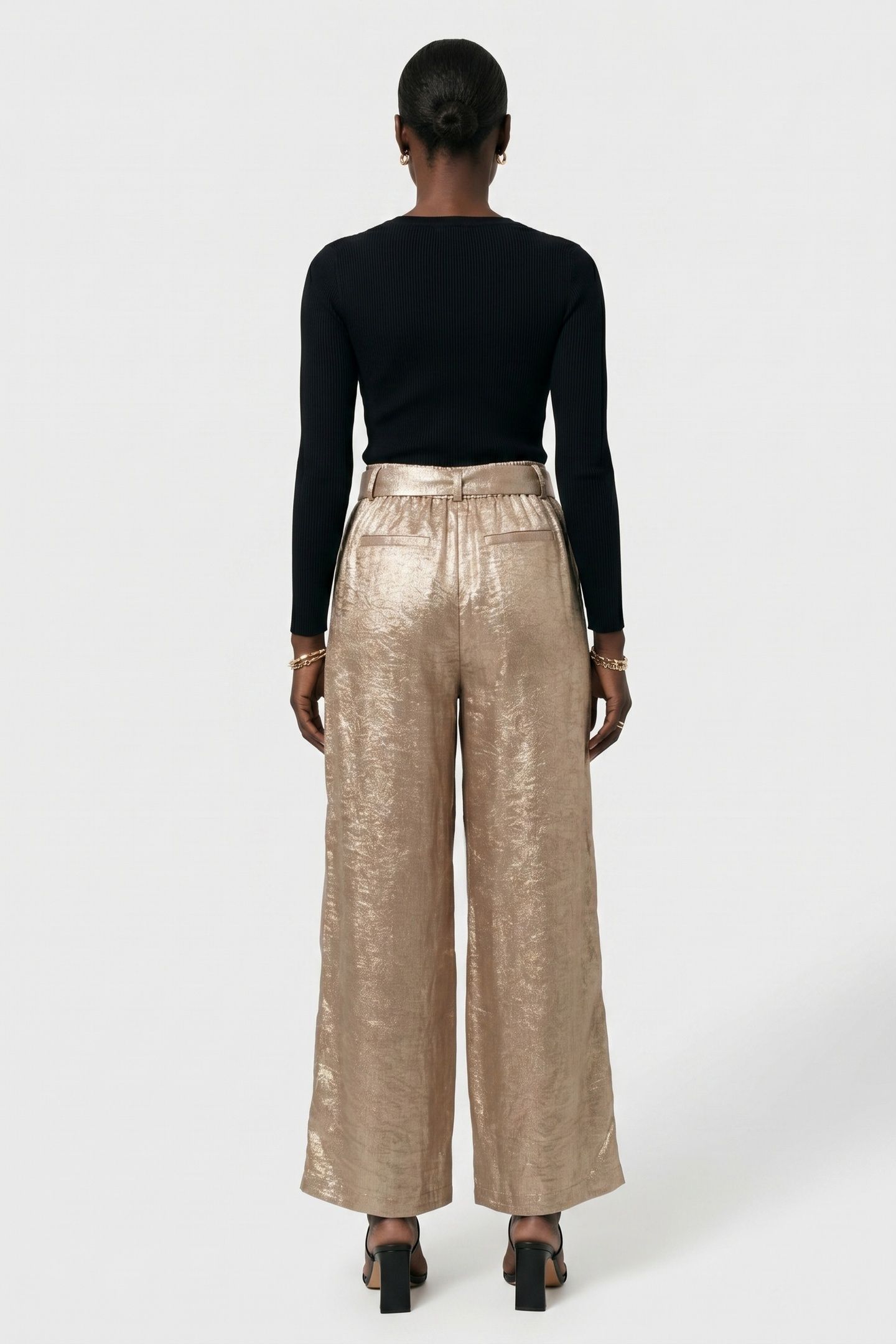 PANTS METALLIC LAMEE SESAME 2