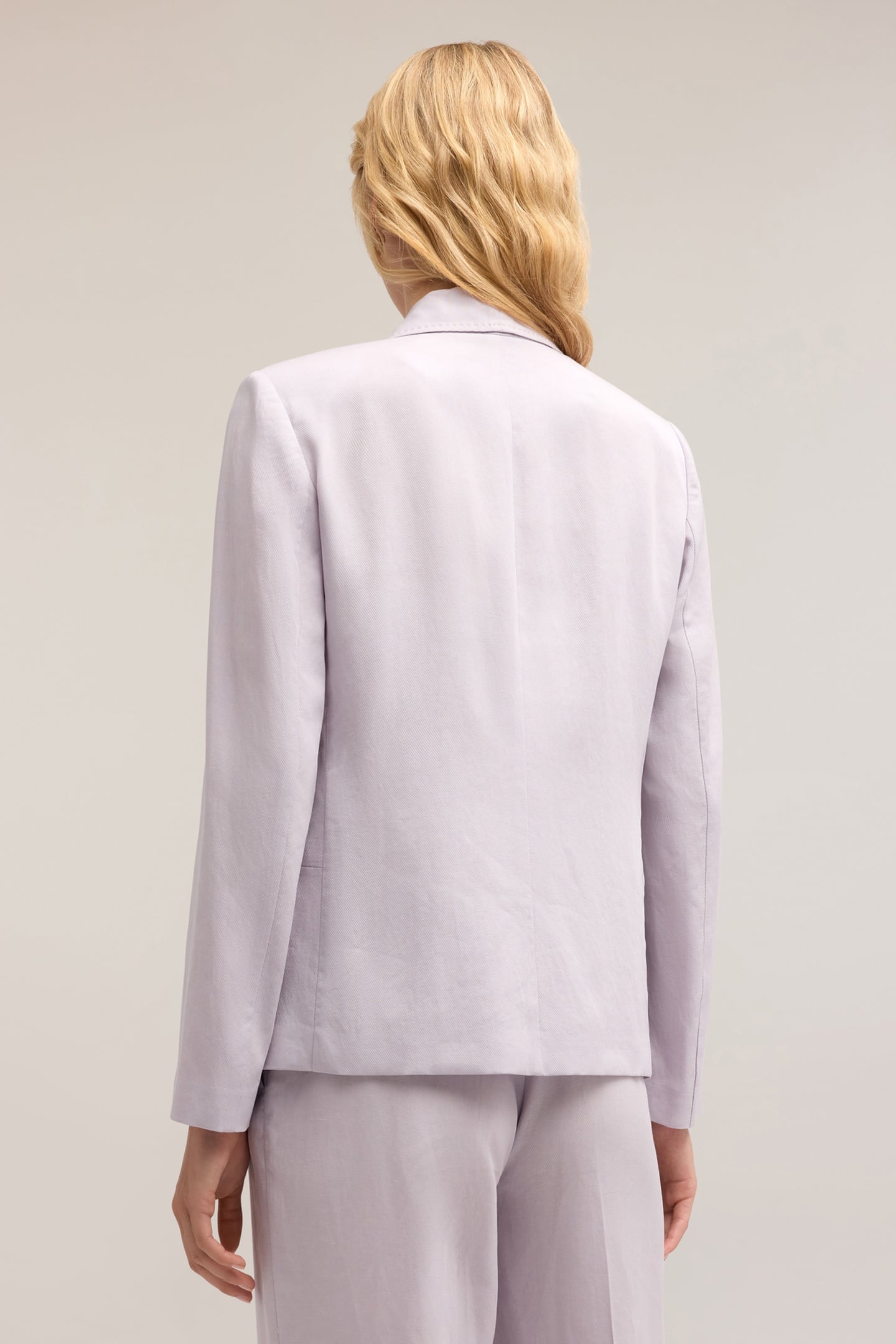 SINGLE-BREASTED LINEN BLEND LYOCELL JACKET PURPLE 2