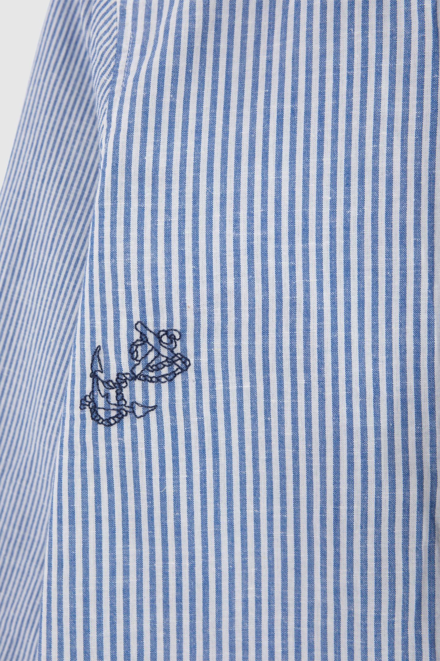 BOYS’ BLUE SHIRT WITH WHITE STRIPES AND EMBROIDERY 3