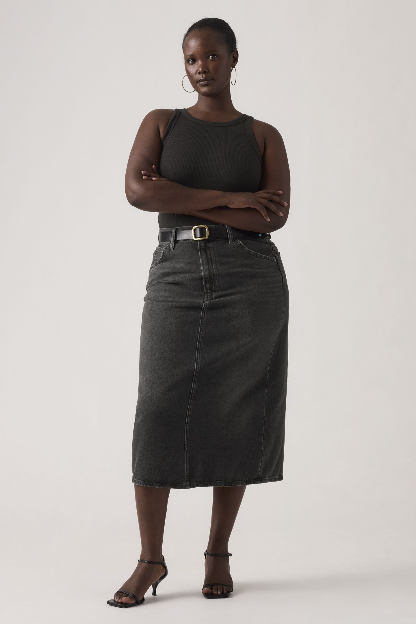 HIGH RISE BACK SLIT SKIRT 2