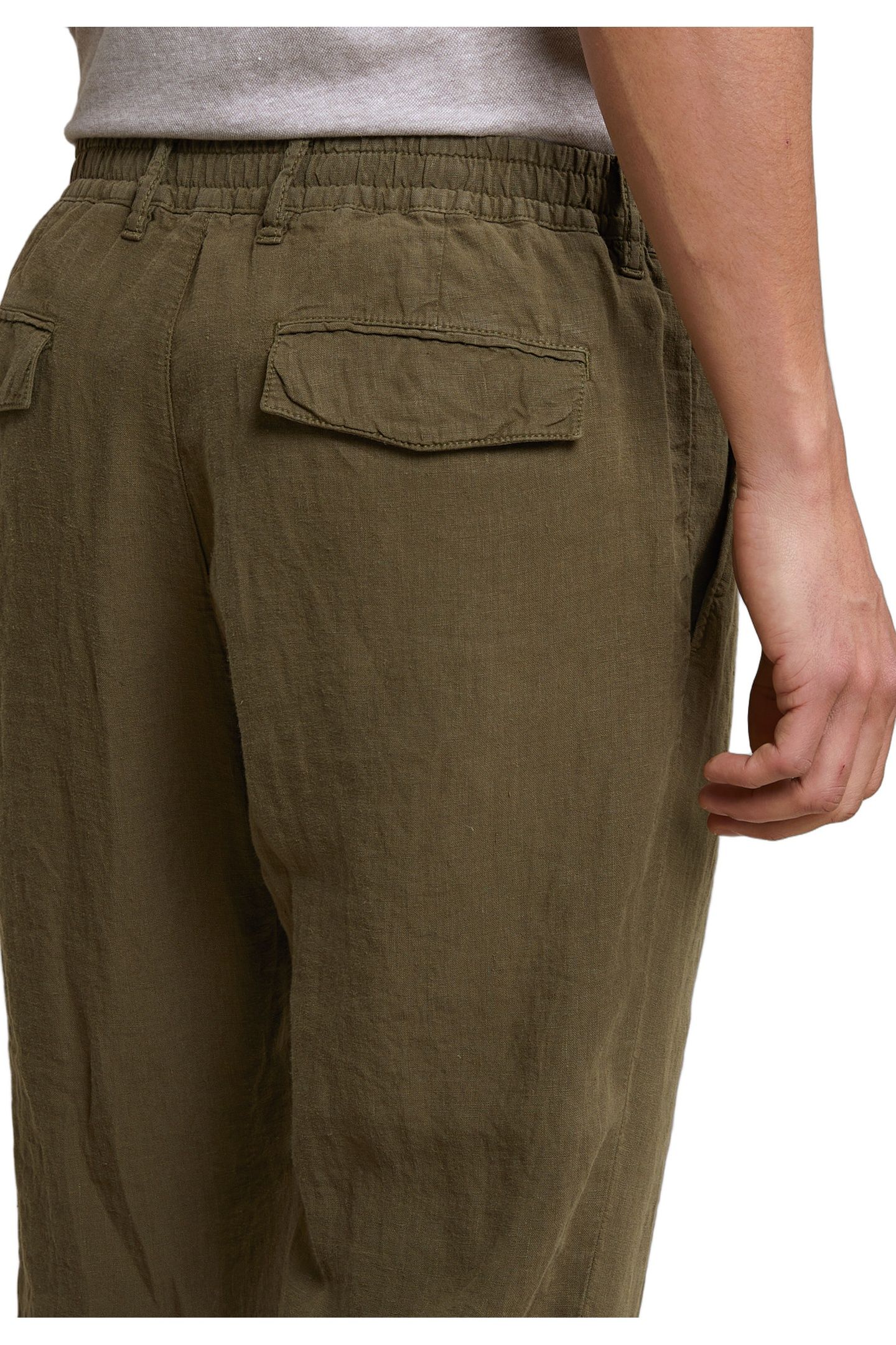FANCY LINEN PANTS ELASTIC WAIST ROSEMARY 4