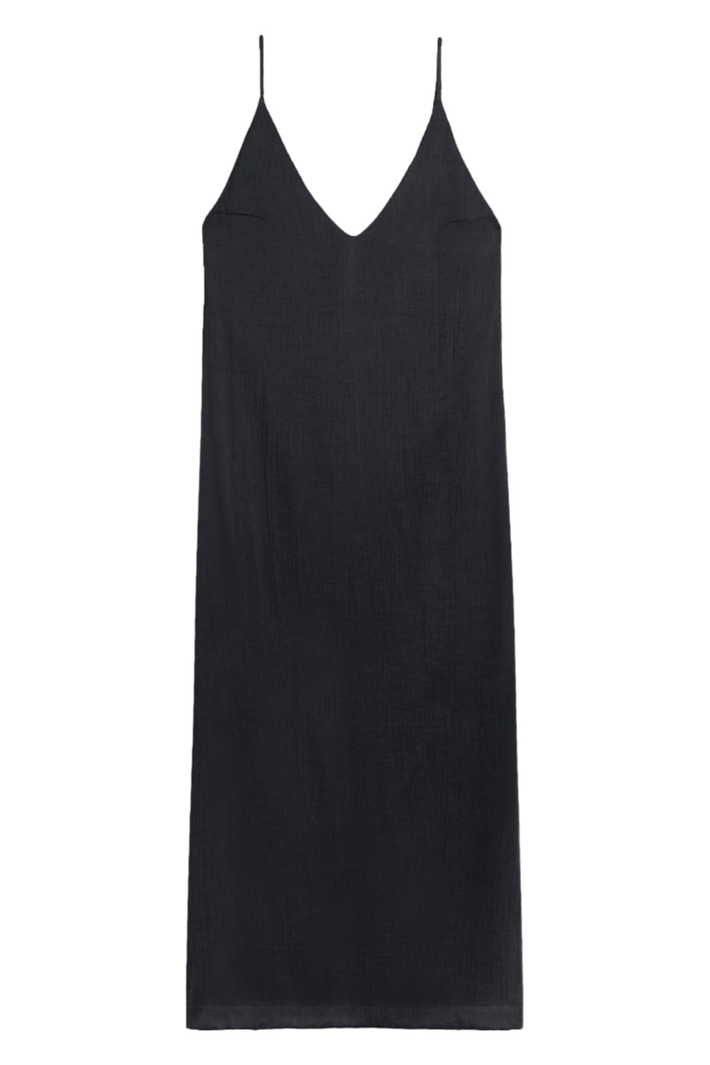 THE BLACK LONG LYOCELL SLIP DRESS BLACK 3