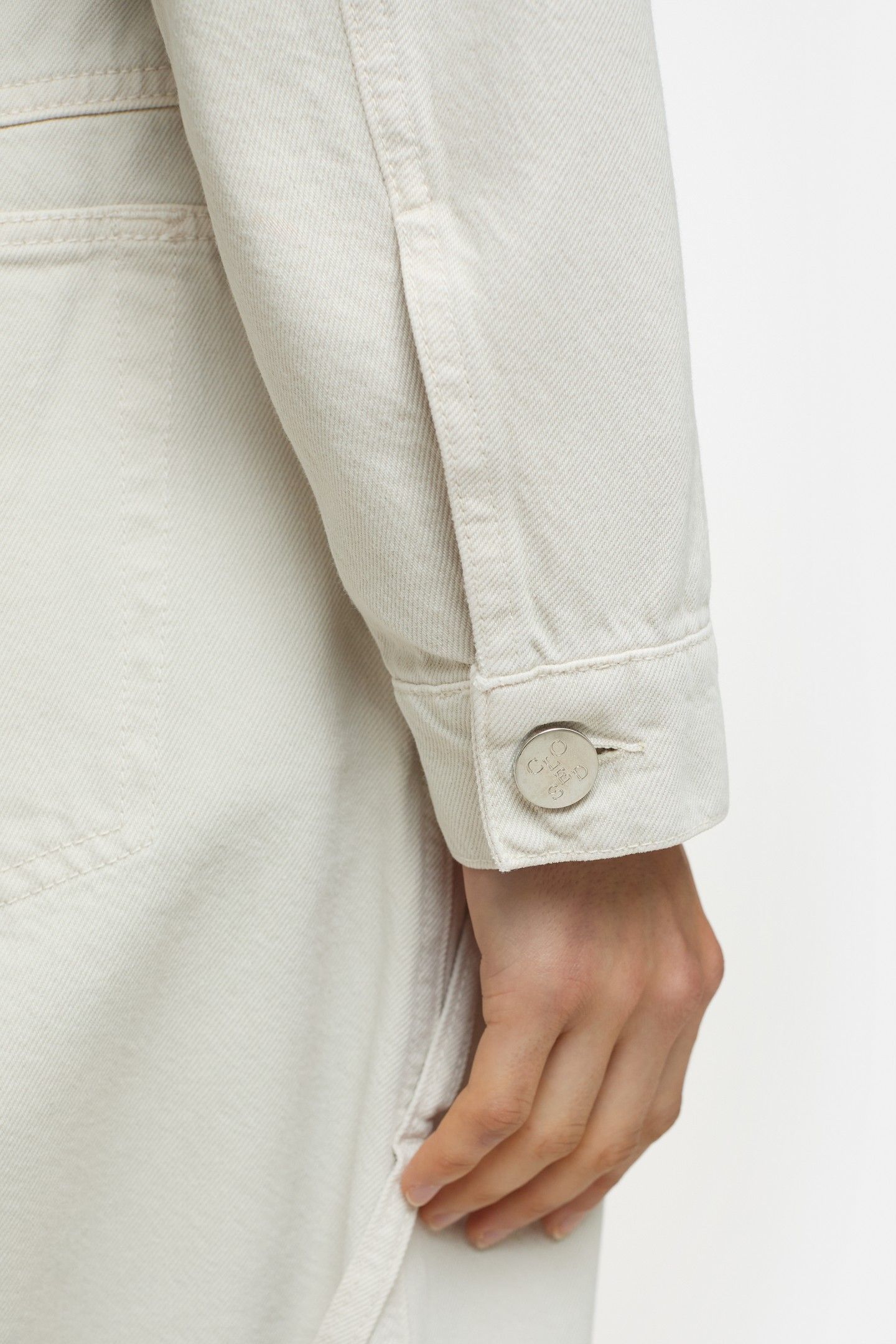 BOXY DENIM JACKET STONE BEIGE 5