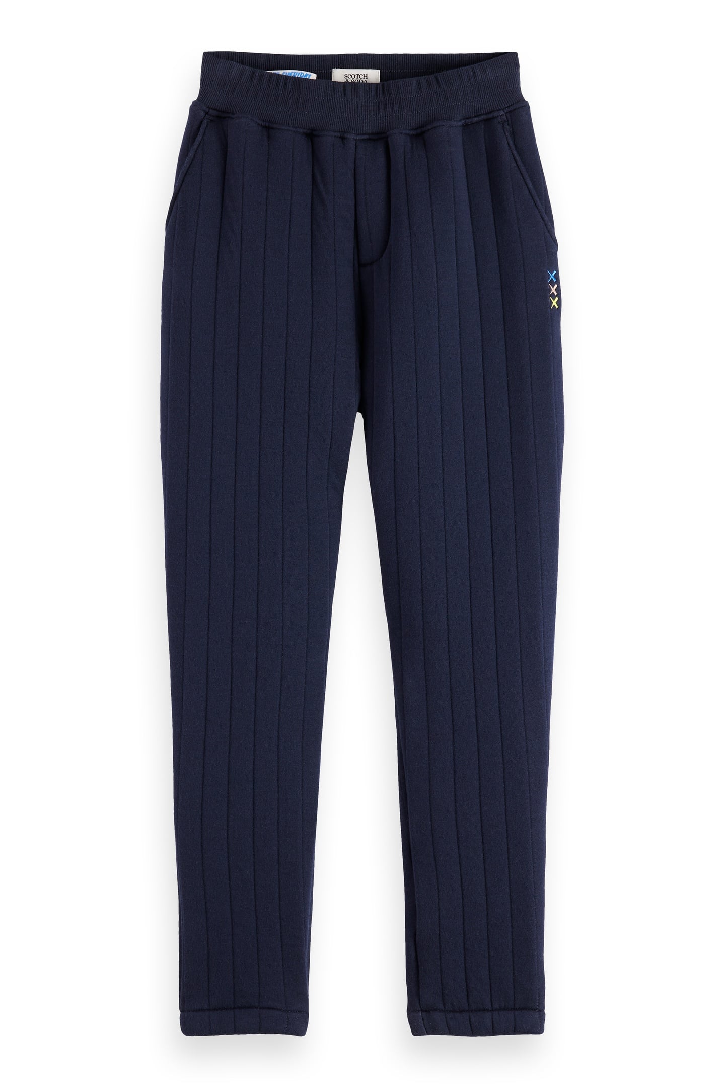 BOY QUILTED CARGO SWEATPANTS WITH PATCHWORK POCKET SKY CAPTA 1