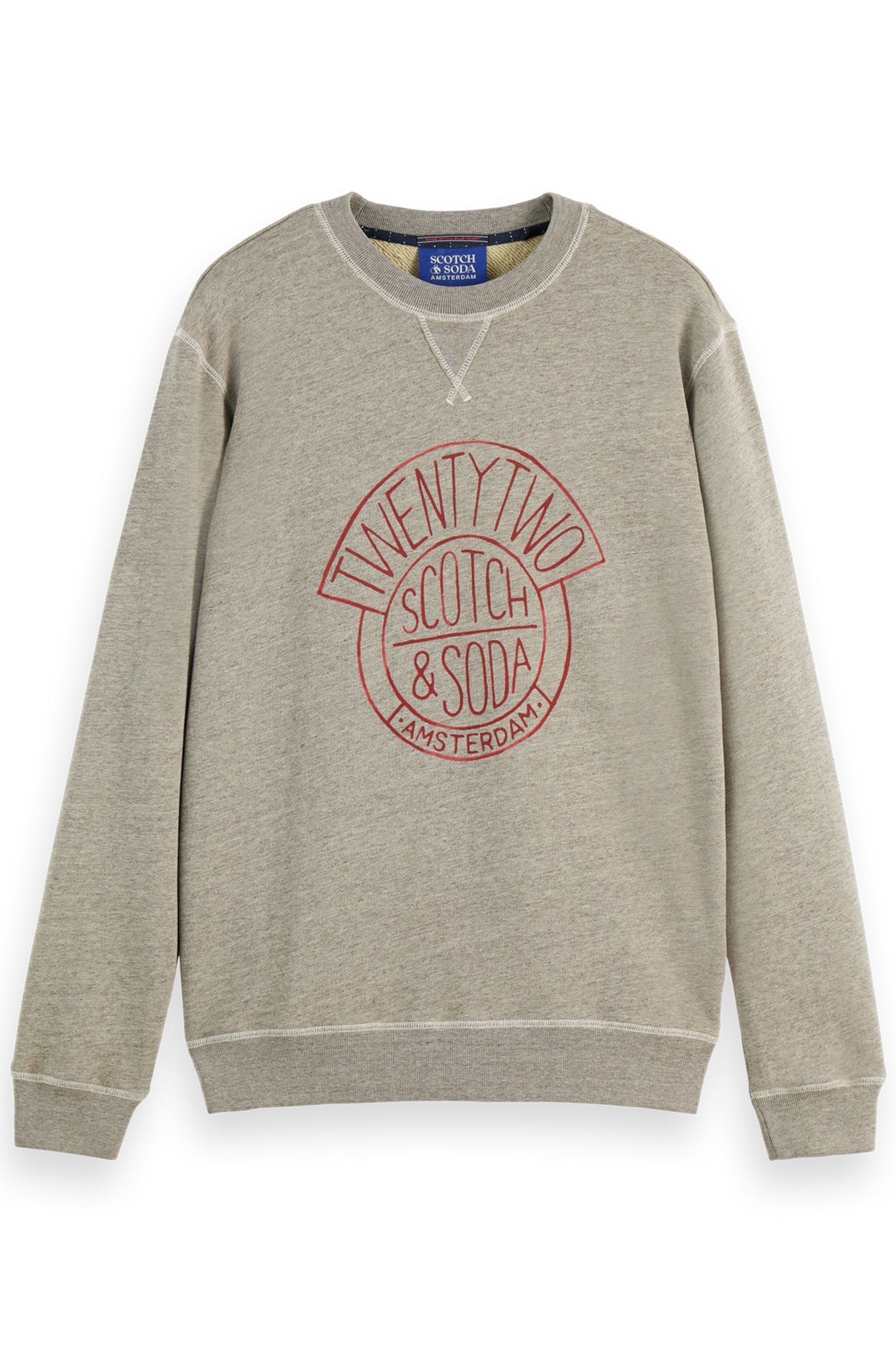 DENIM WASHED ARTWORK SWEATSHIRT GREY MELANGE 4