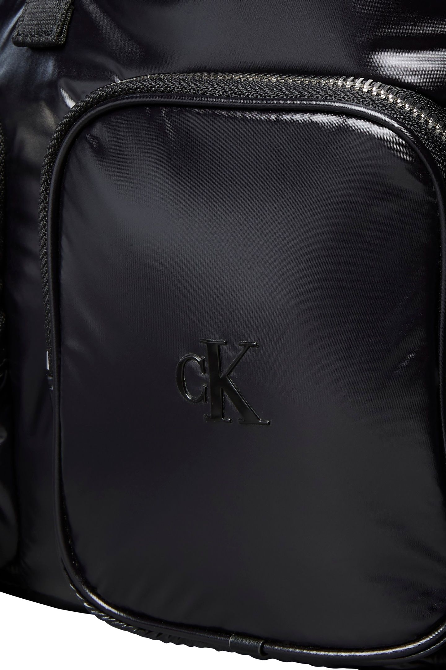 POCKET NYLON FLAP BACKPACK BLACK 5