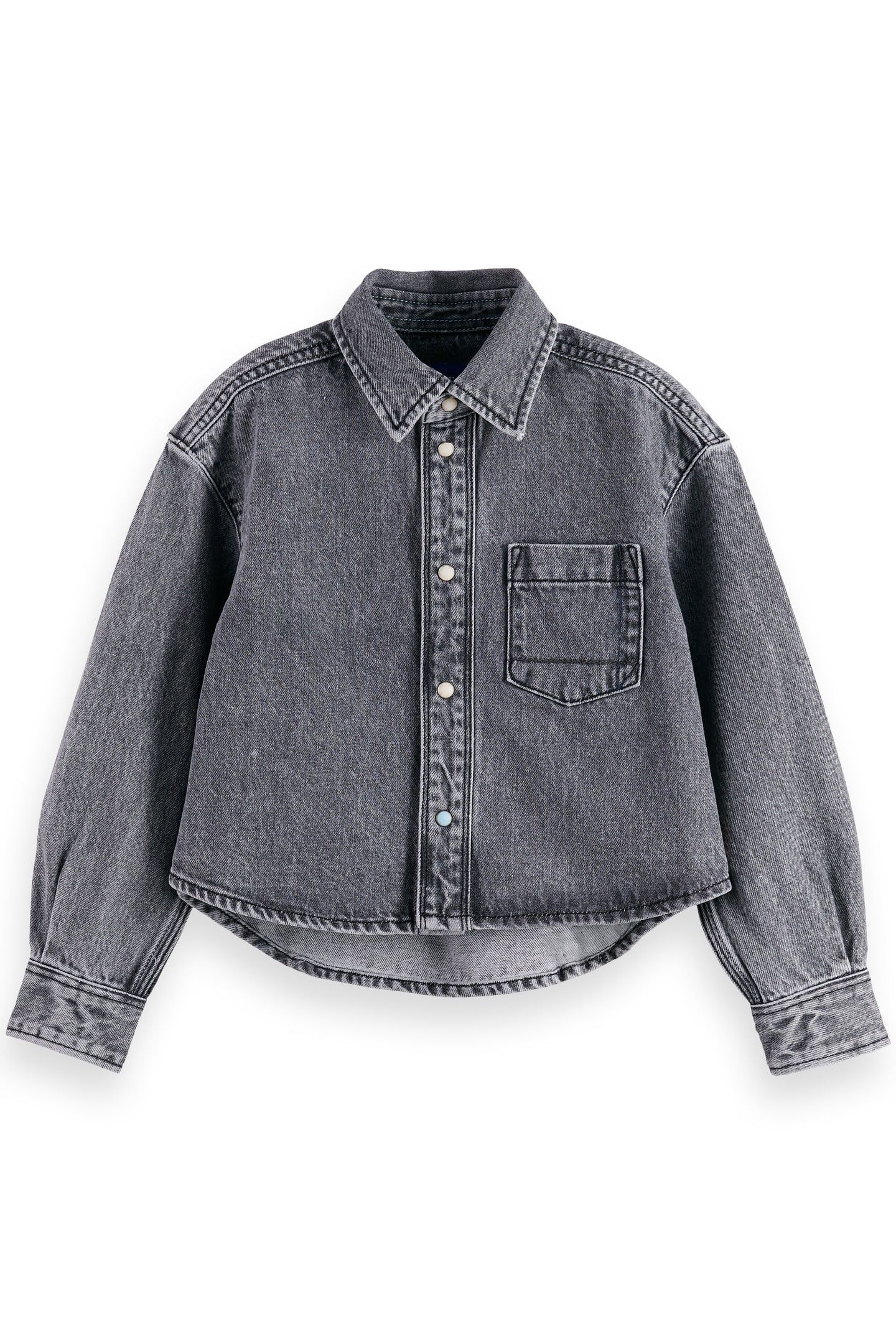 GIRL WASHED BLACK DENIM OVERSHIRT BLACK MOUNTAIN BLACK MOUNT 1