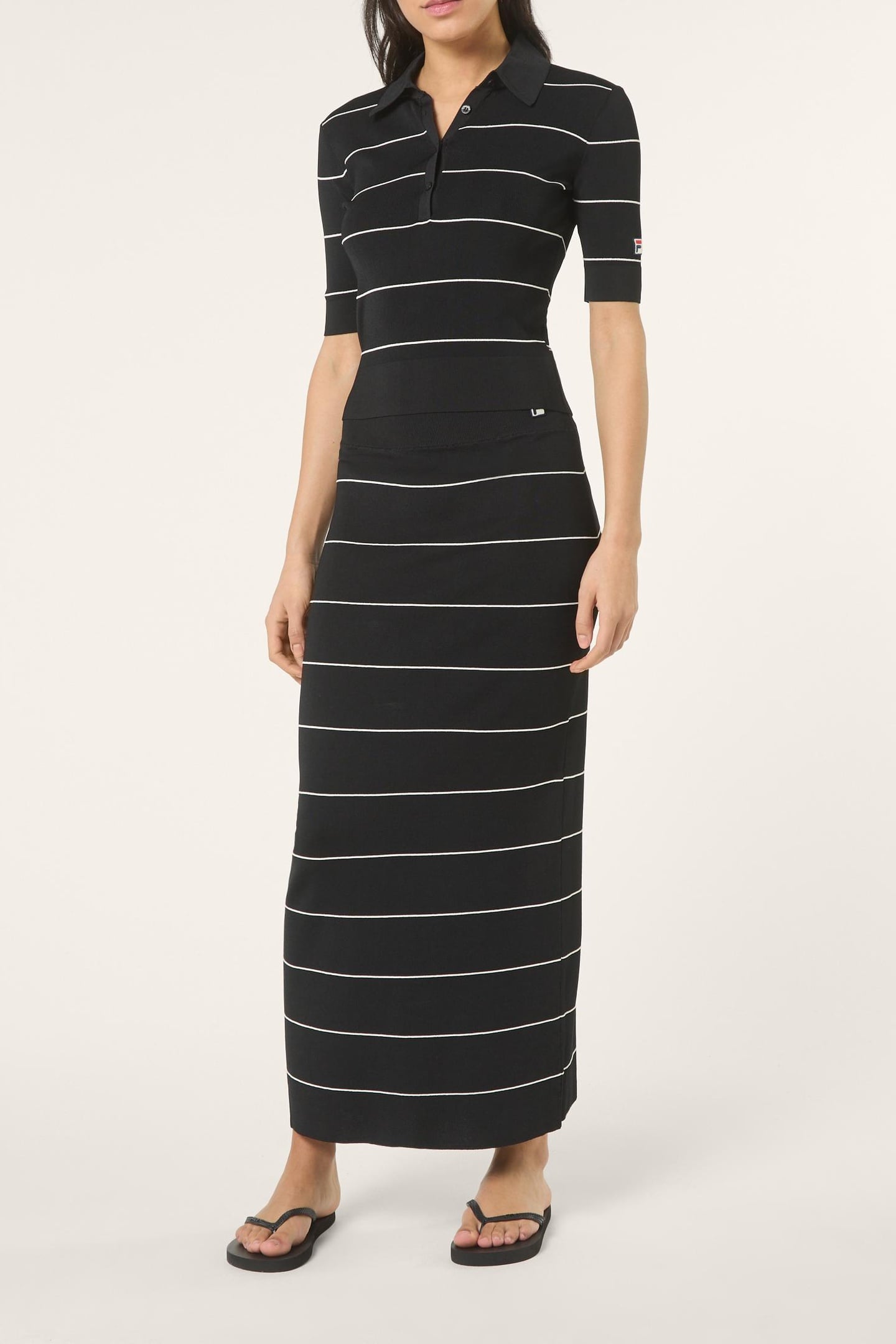 MONTECARLO STRAIGHT FINE KNITTED SKIRT BLACK 2