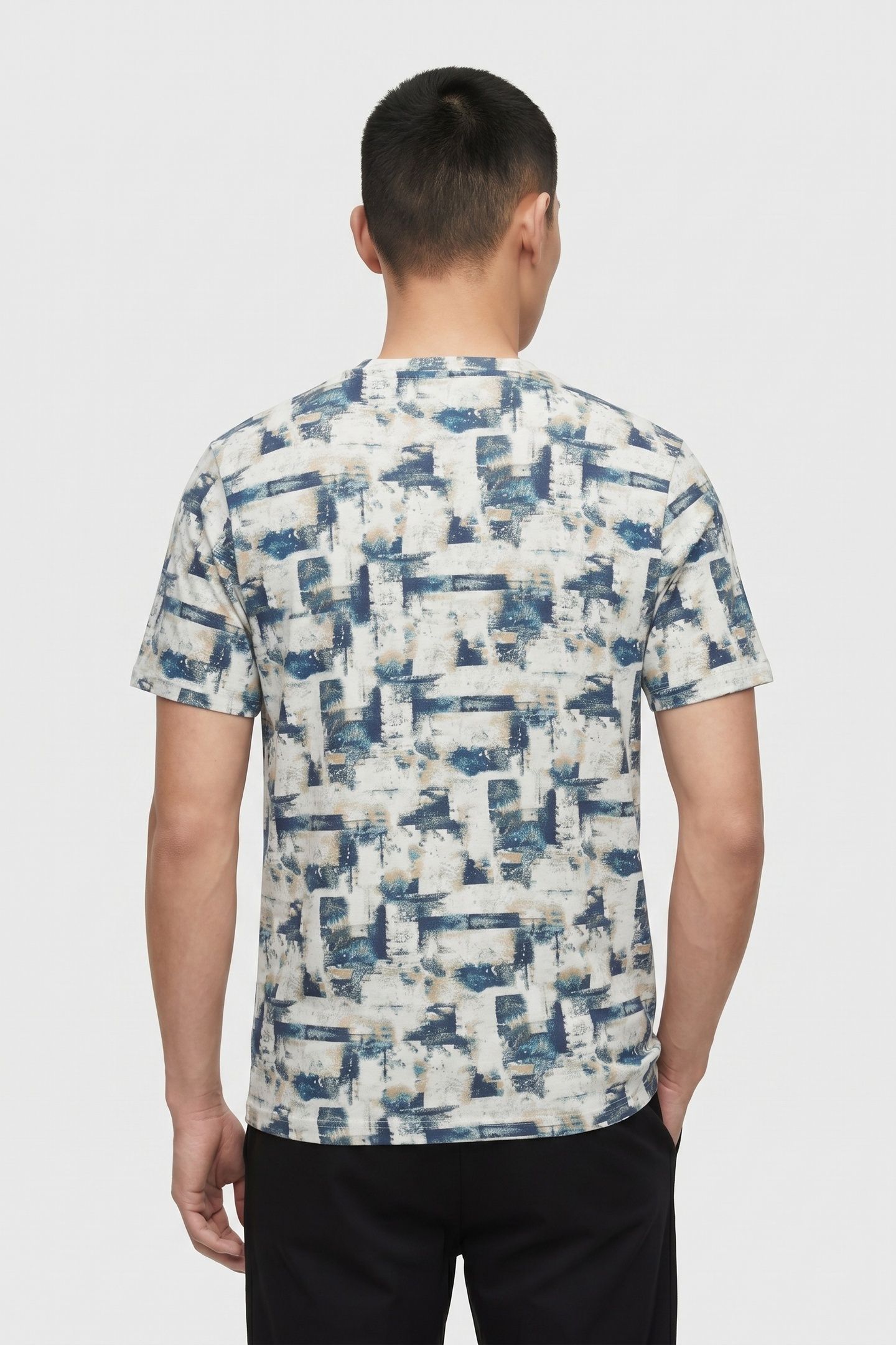 T-SHIRT CREWNECK ALLOVER PRINTED BLUE 2