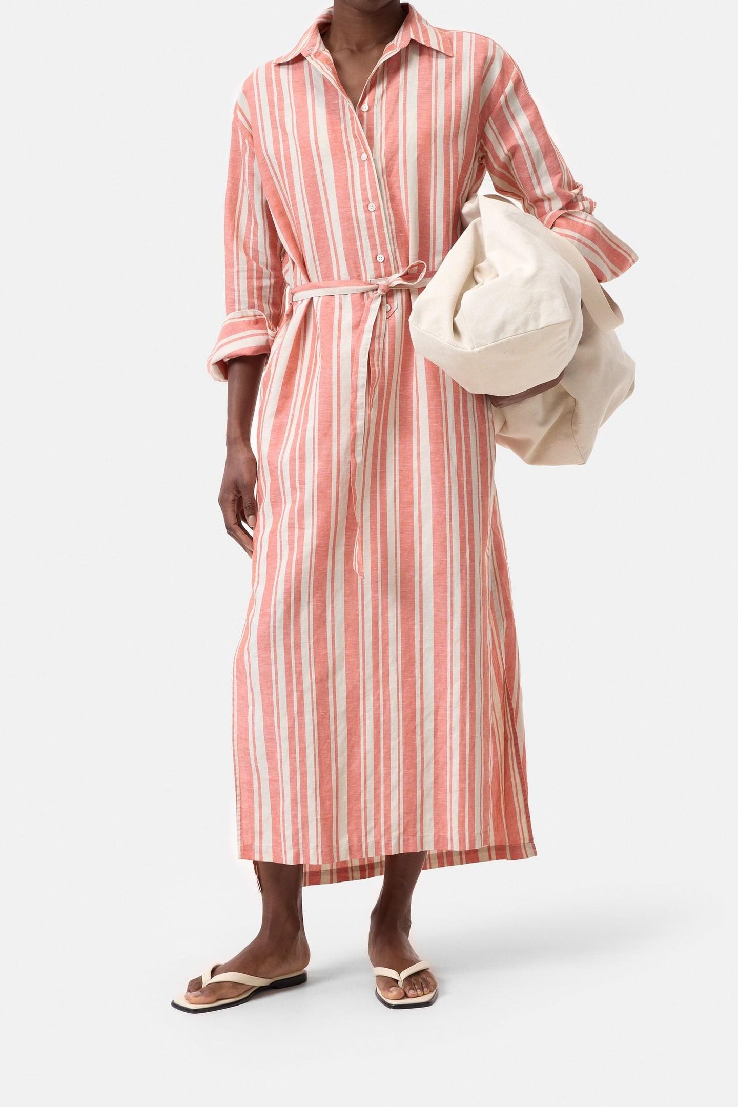 GATHERED DRESS WASHED RED 1