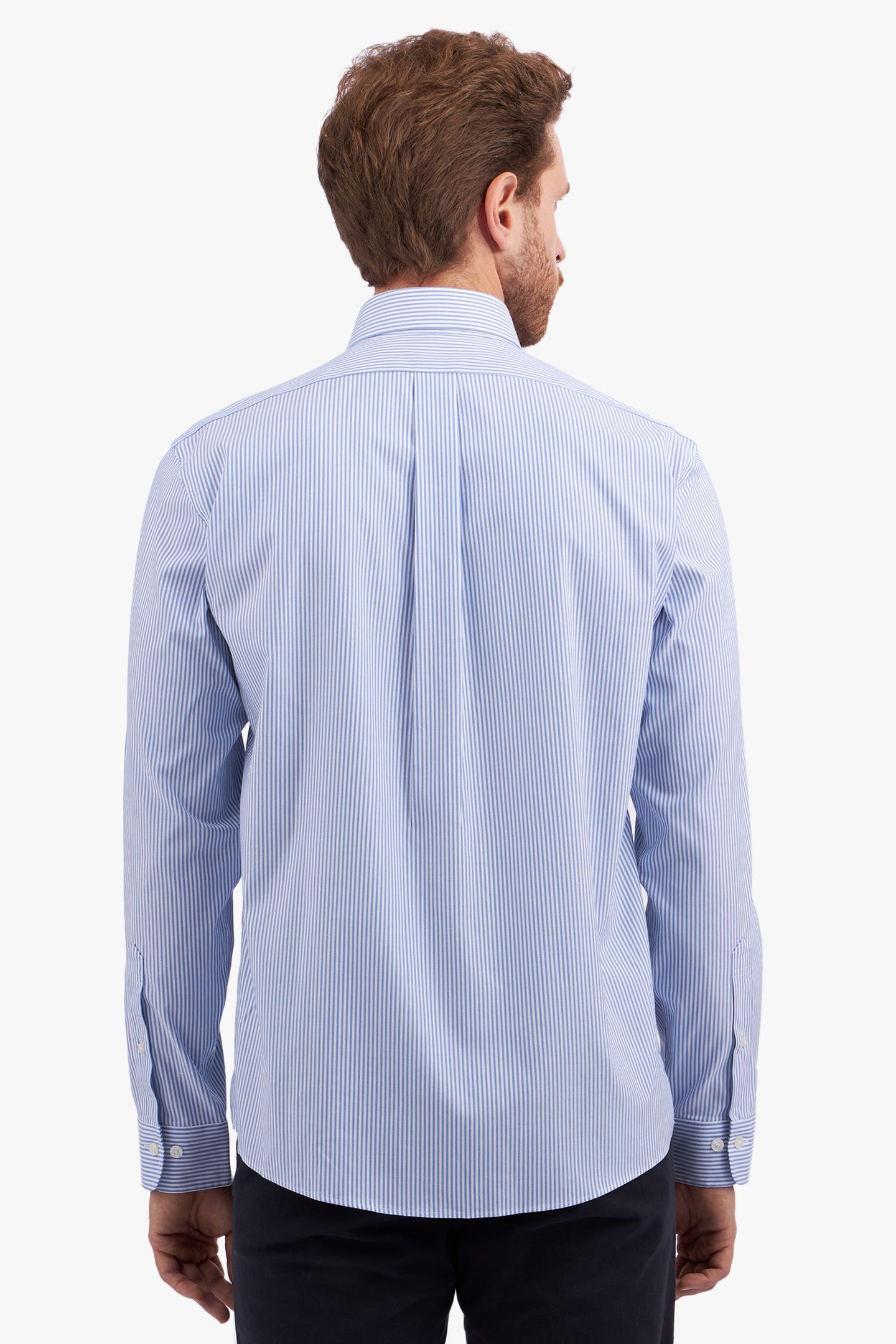 REGULAR FIT NON-IRON STRETCH SUPIMA COTTON CASUAL SHIRT WITH 3