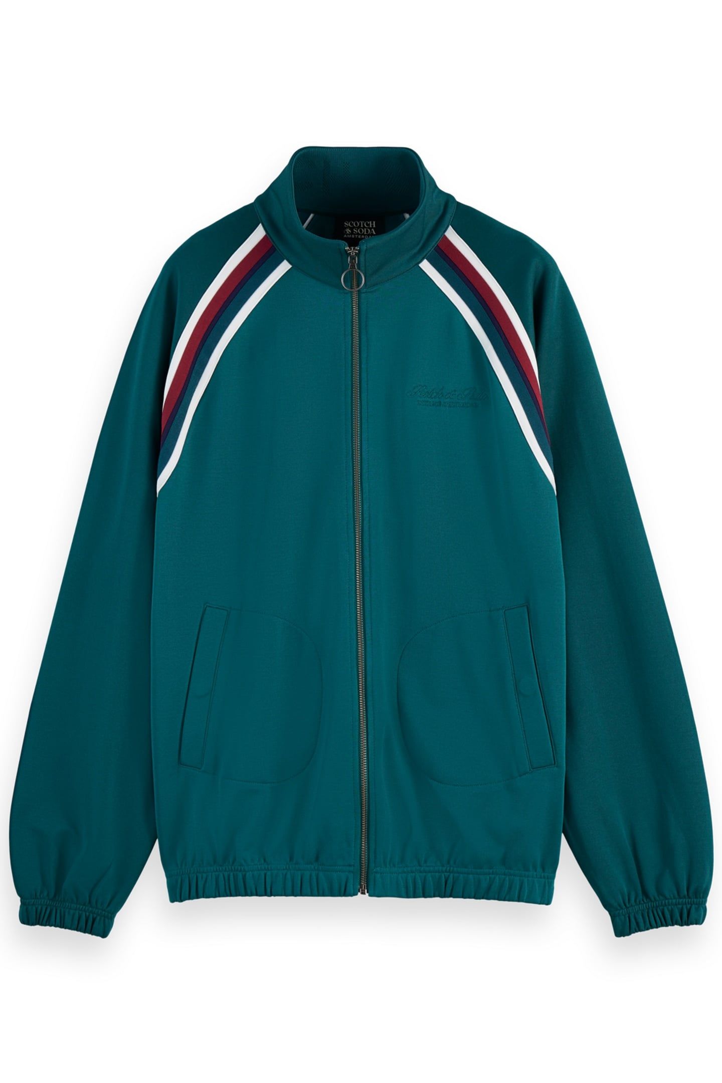 TRACK FULL ZIP THROUGH SWEATSHIRT PITCH GREEN 1