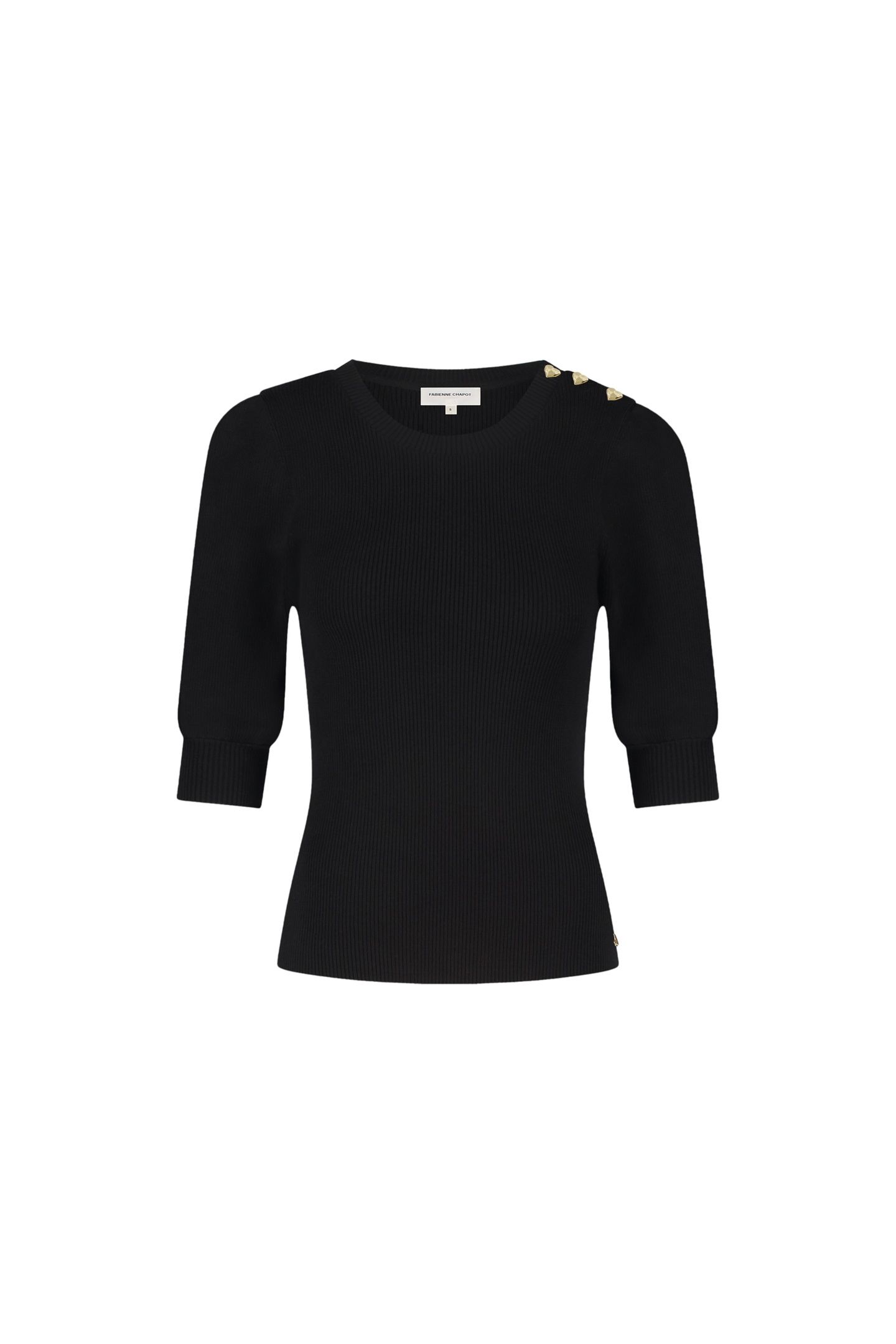 LILLIAN SHORT SLEEVE PULLOVER BLACK 4