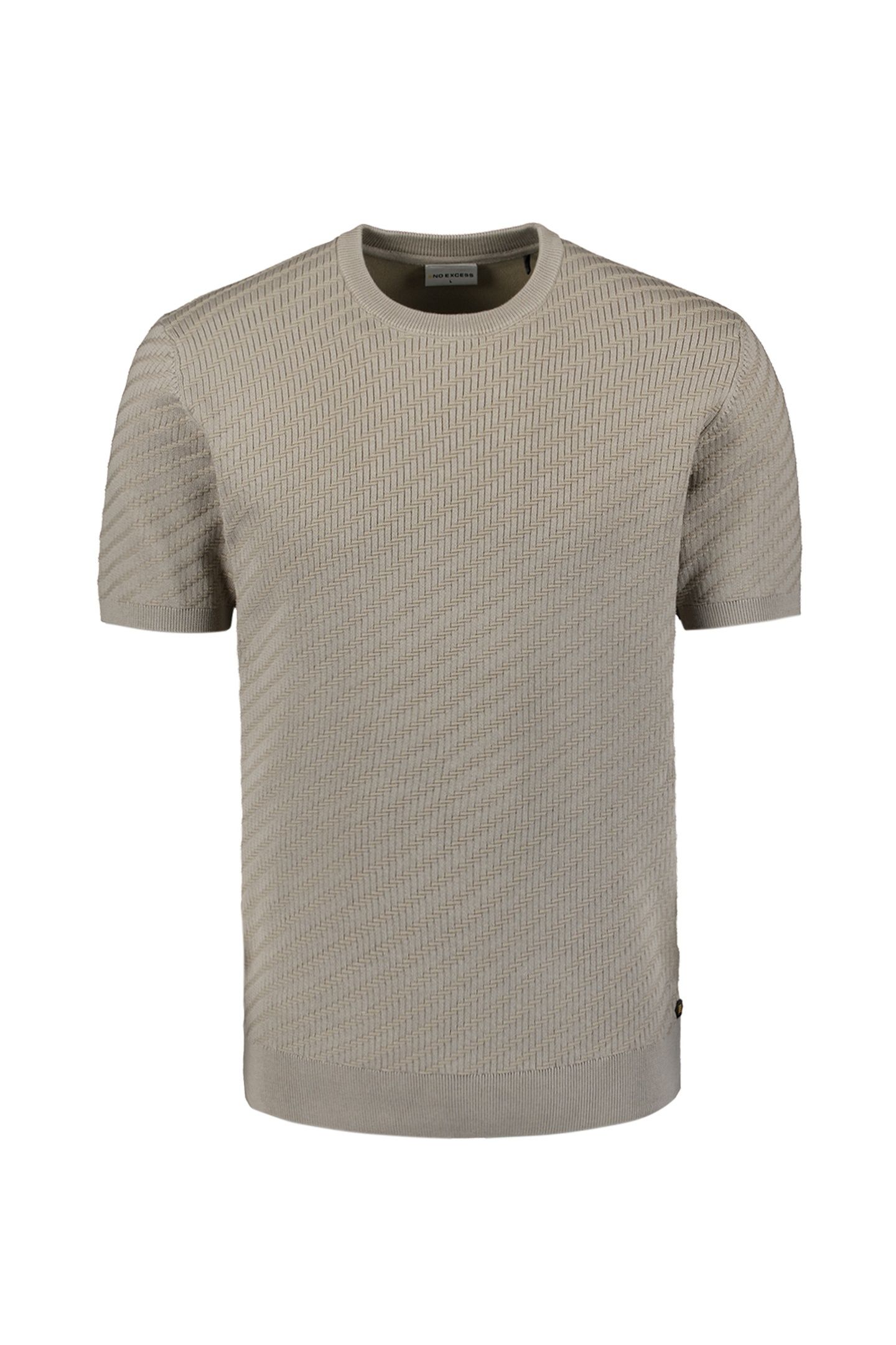 PULLOVER SHORT SLEEVE CREWNECK SOLID JACQUARD CLAY 5