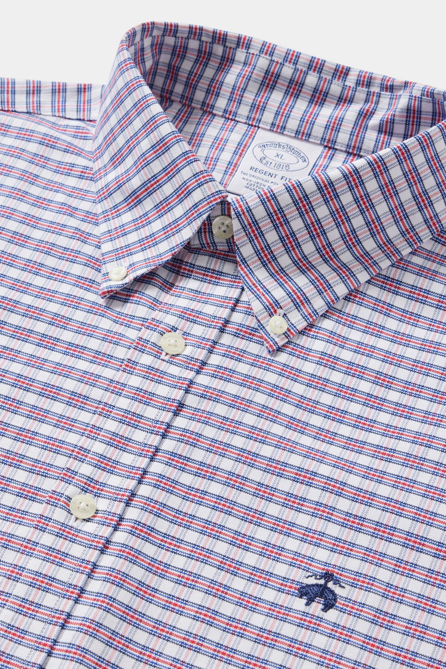 CASUAL NON-IRON STRETCH OXFORD LONG SLEEVE OPEN CHECKED REGE 6