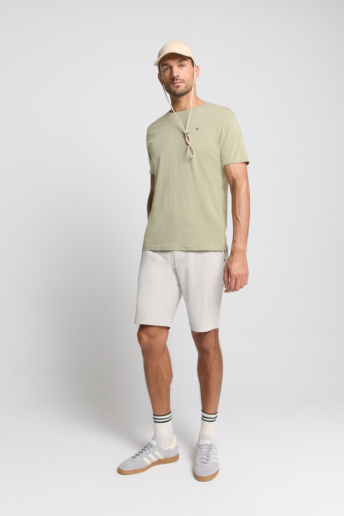 T-SHIRT CREWNECK SOLID BASIC LIGHT MOSS 1