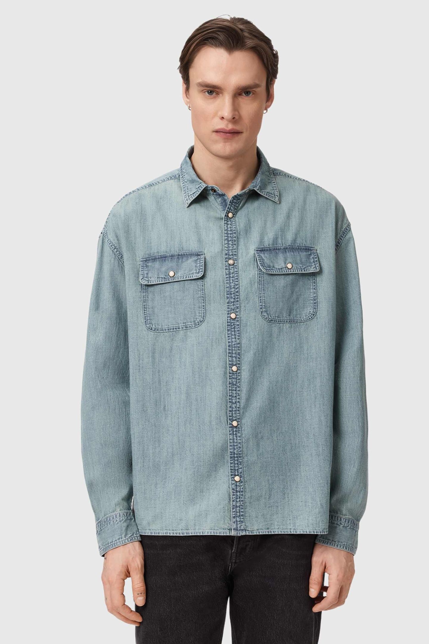 GRIBBS LS SHIRT FADED INDIGO 1