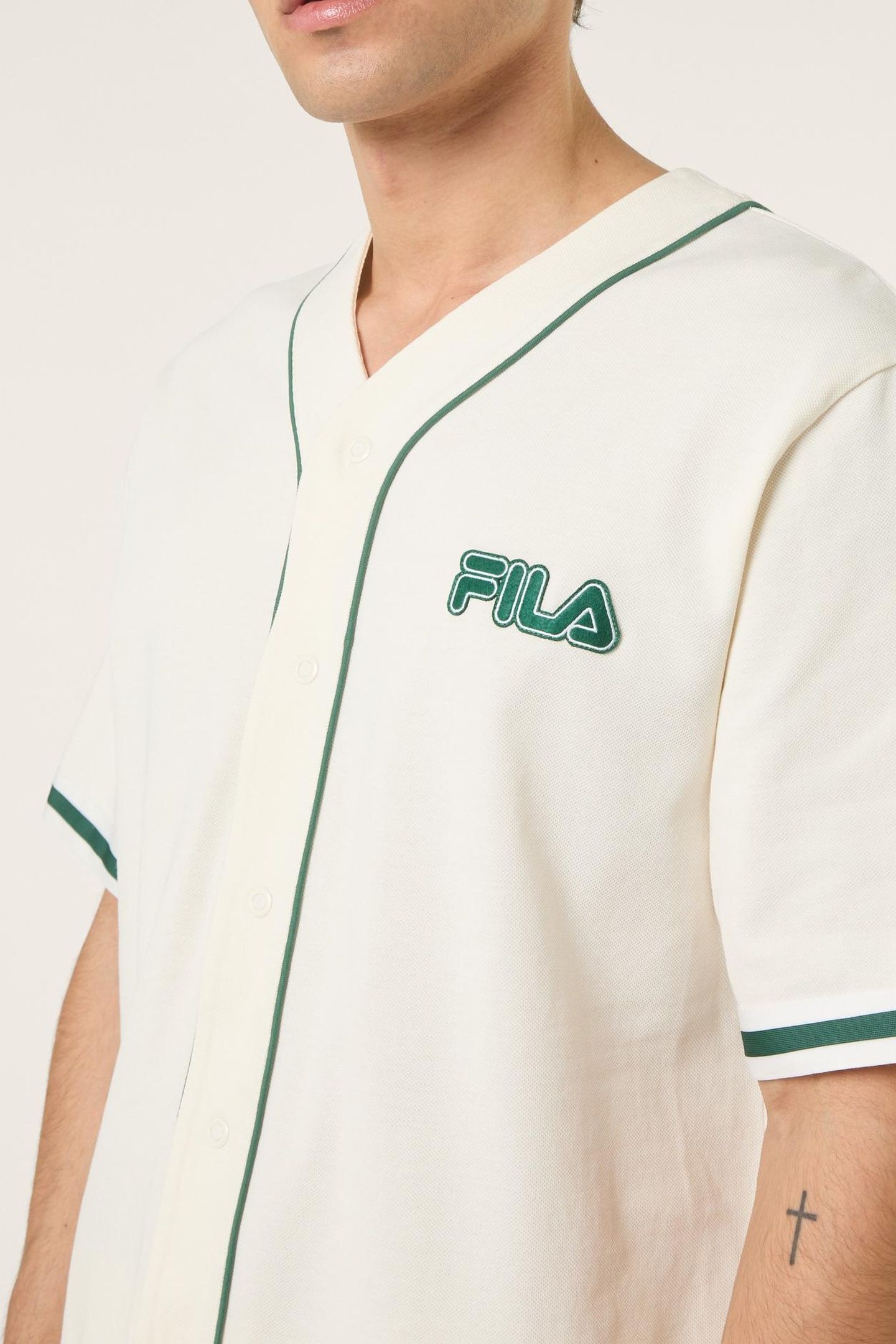 STATUTO LOOSE PIQUE BASEBALL SHIRT EGRET 4