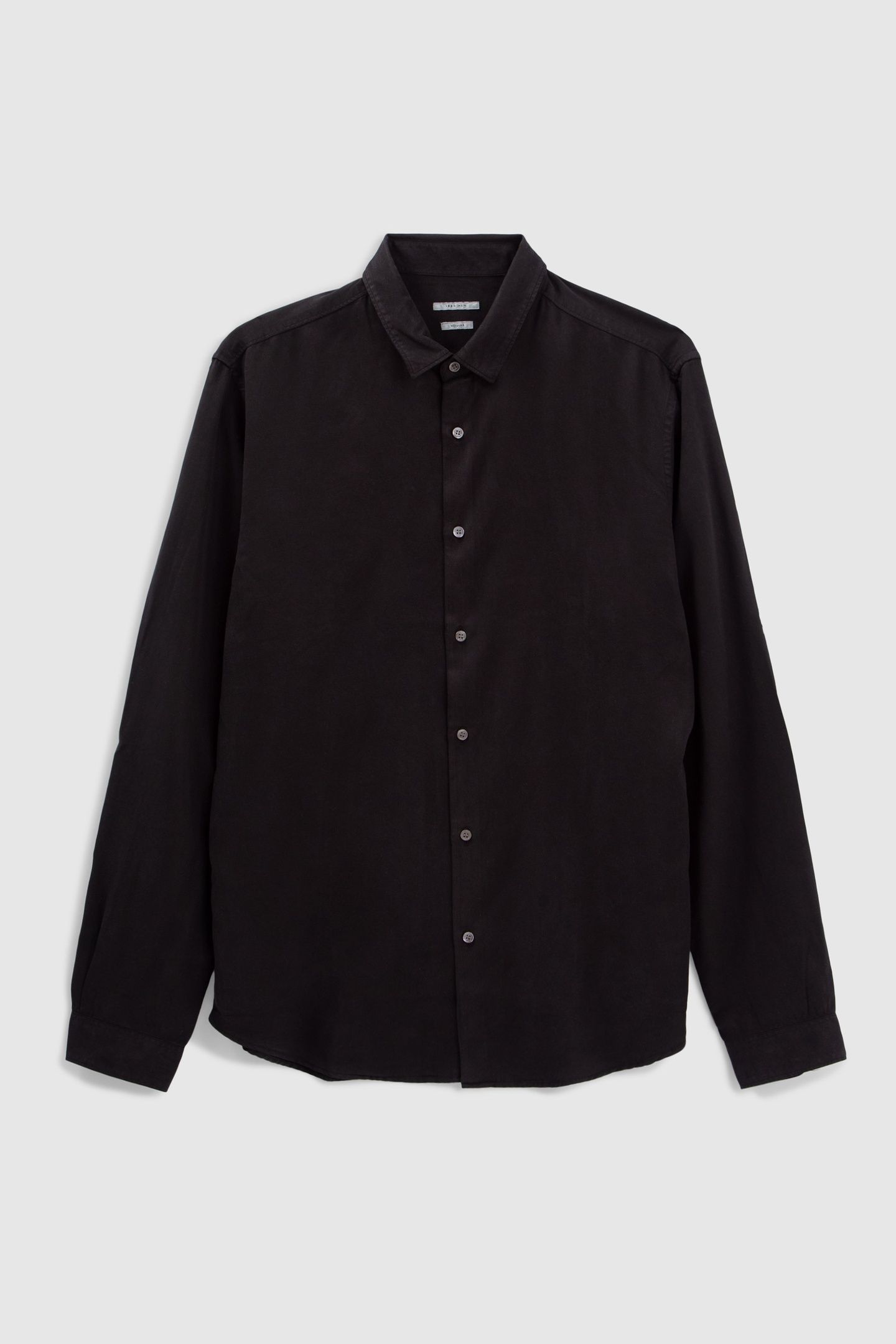 REGULAR BLACK SHIRT IN TENCEL® FABRIC 1