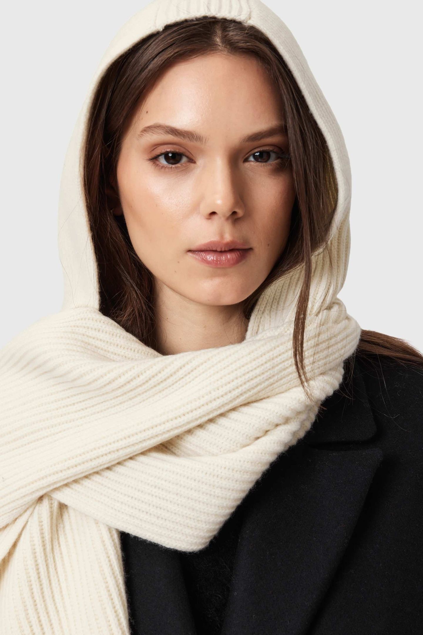 WREN HOODED SCARF ANTIQUE WHITE 5