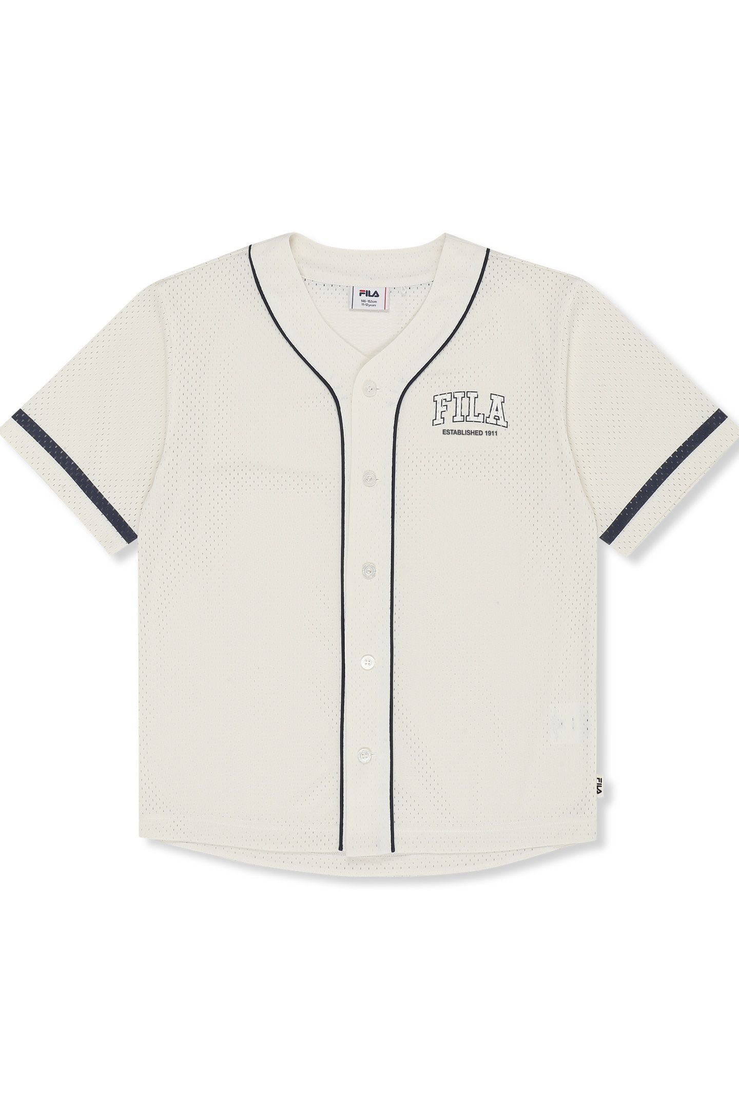 VILLANOVA LOOSE MESH BASEBALL SHIRT EGRET 1