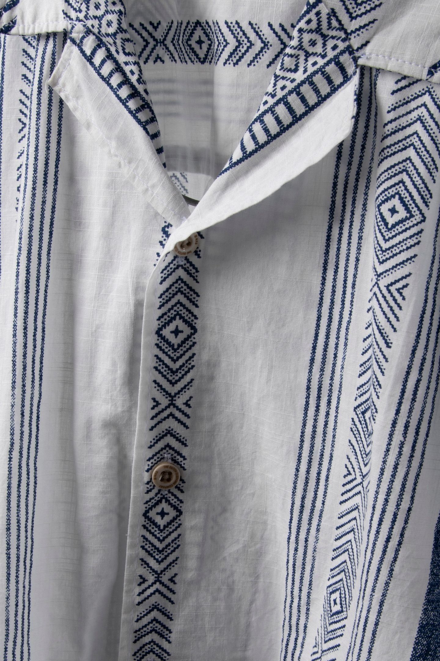 SHIRT SHORT SLEEVE REVERS COLLAR SLUB ALLOVER PRINTED INDIGO 6