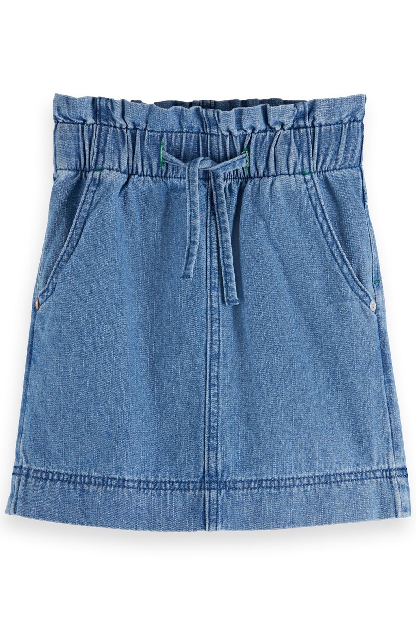 GIRL SPORTY LIGHTWEIGHT DENIM SKIRT - WASHED INDIGO WASHED I 1