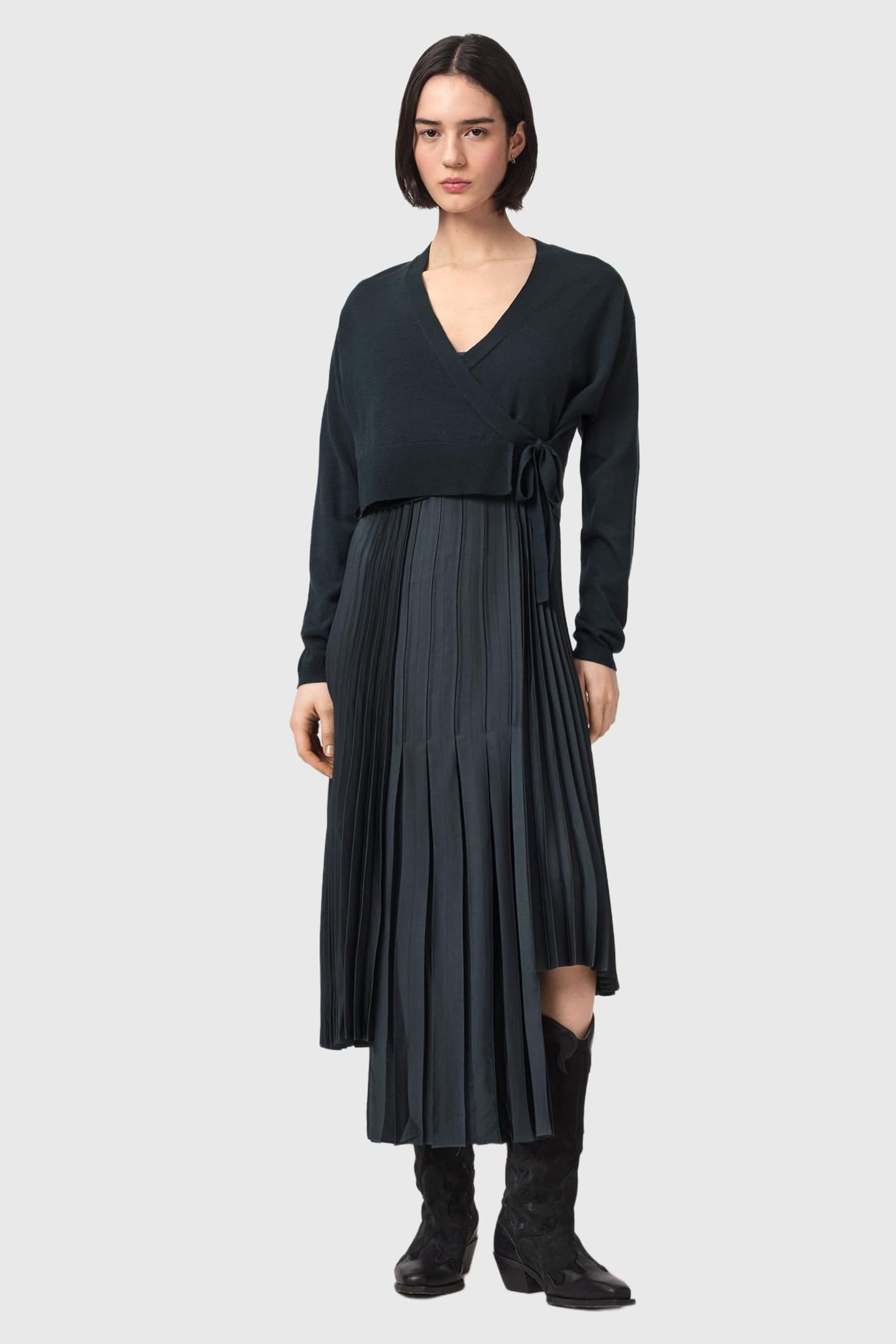 LUCILLE DRESS CARBON BLUE 5